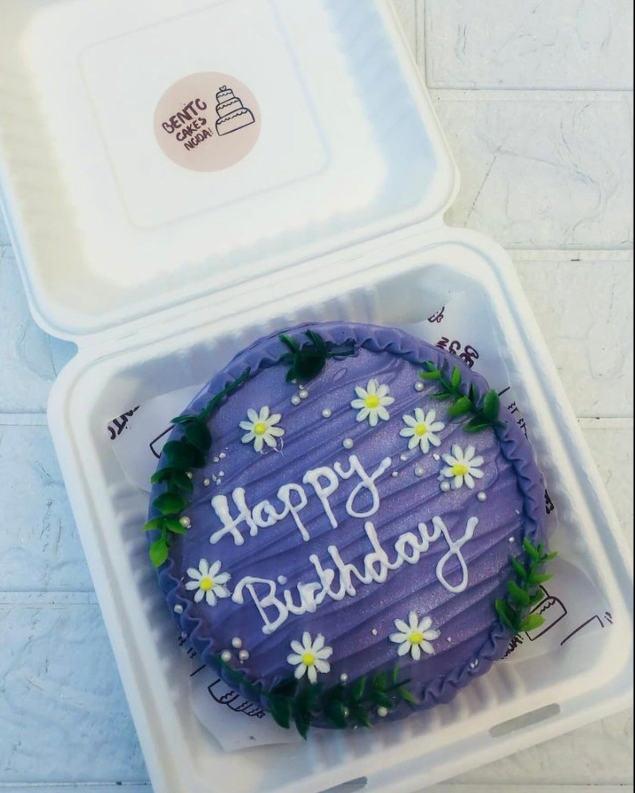 Beautiful Floral Purple  Bento Cake