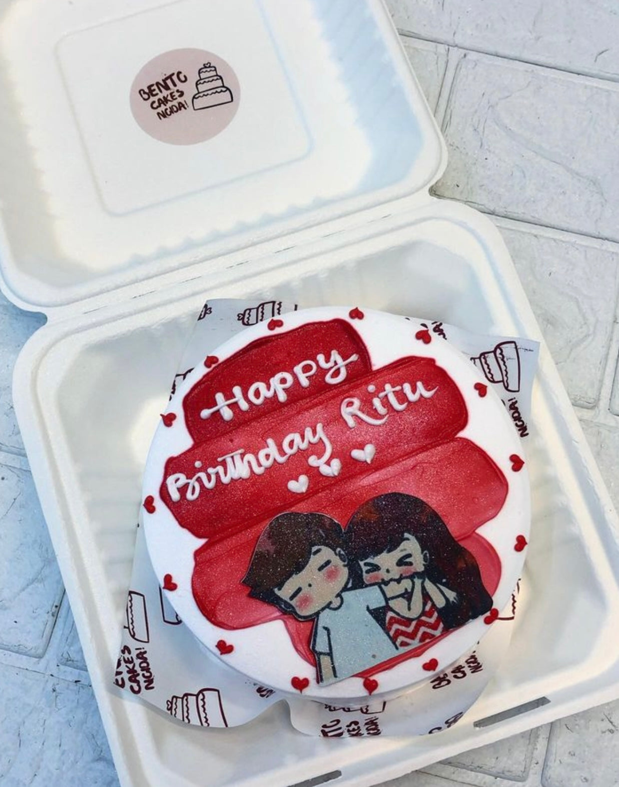 Cartoon Theme Couple Birthday Bento