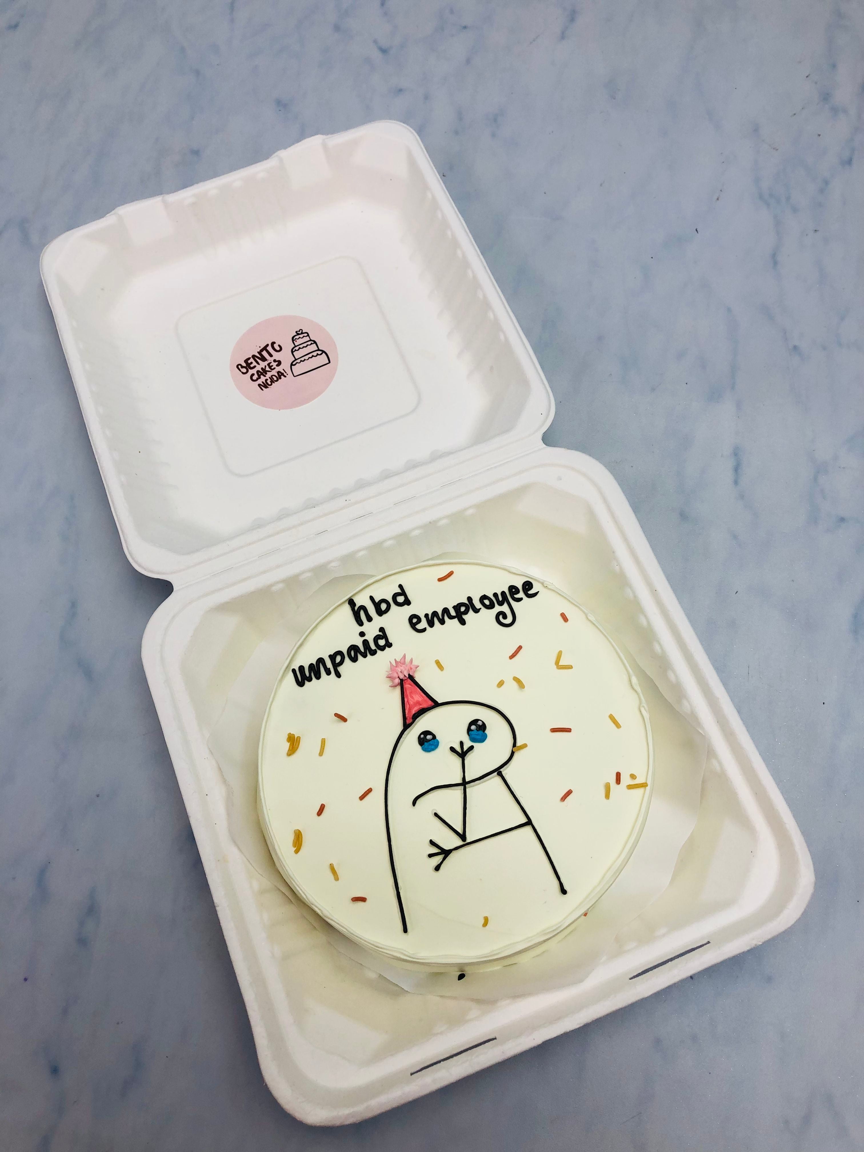Unpaid Employee Theme Bento Cake