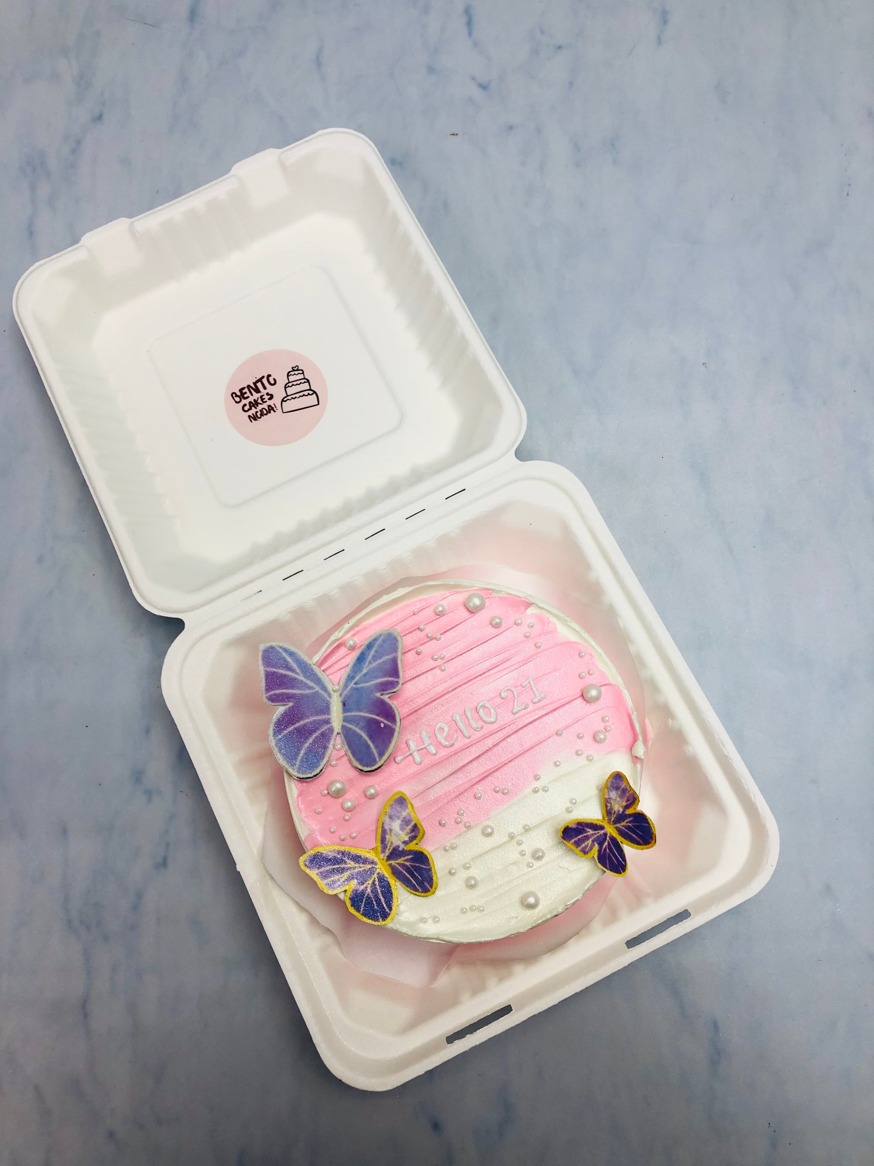 Hello 21 Theme Aesthetic Bento Cake