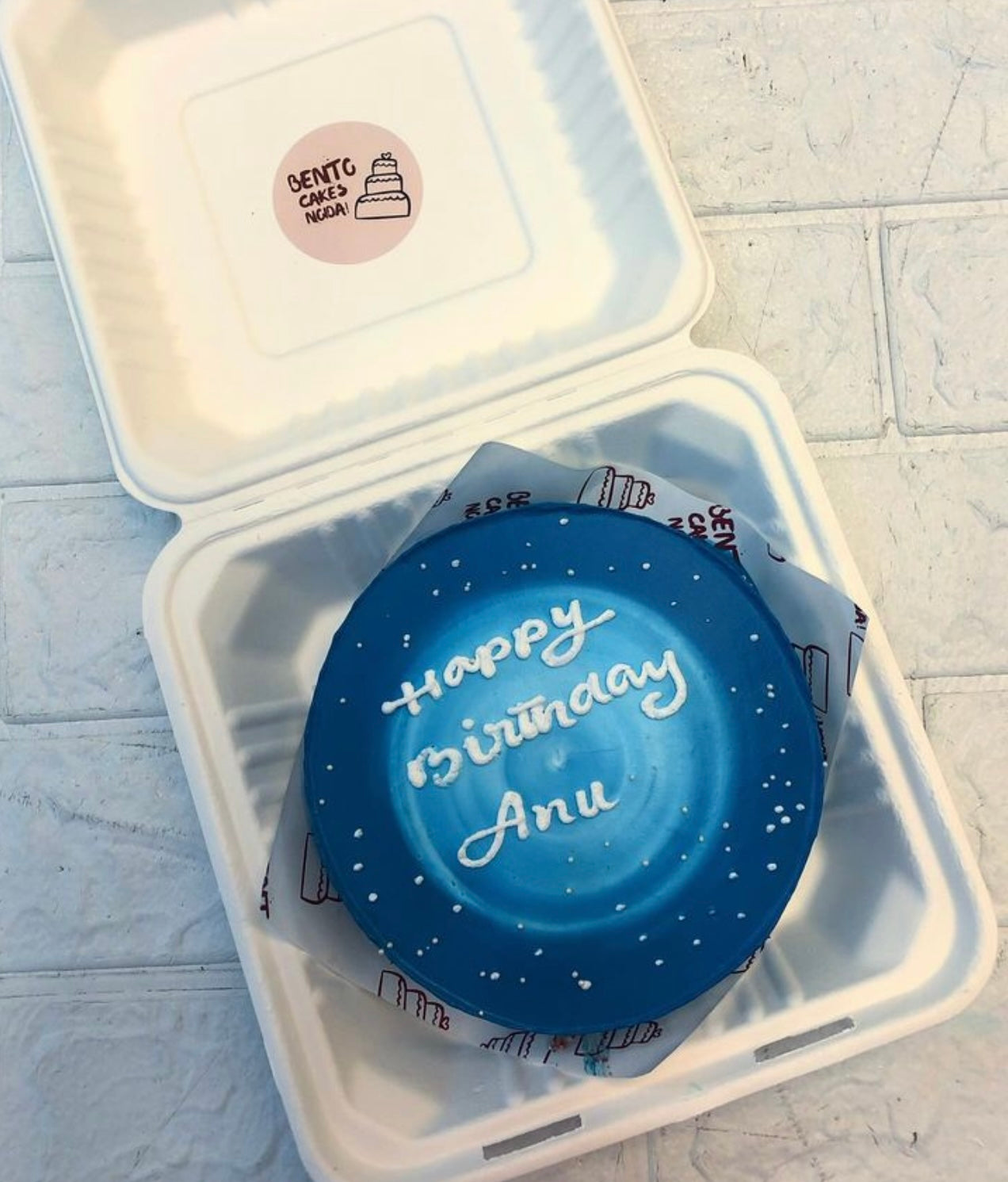 Blue Gradient Bento Cake