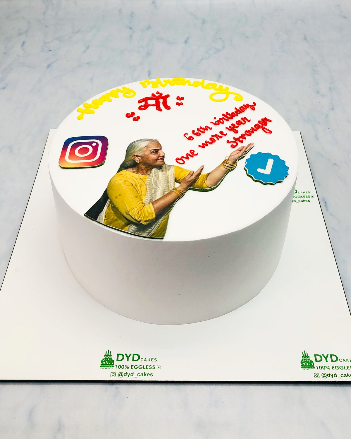 White Cream Photo Cake
