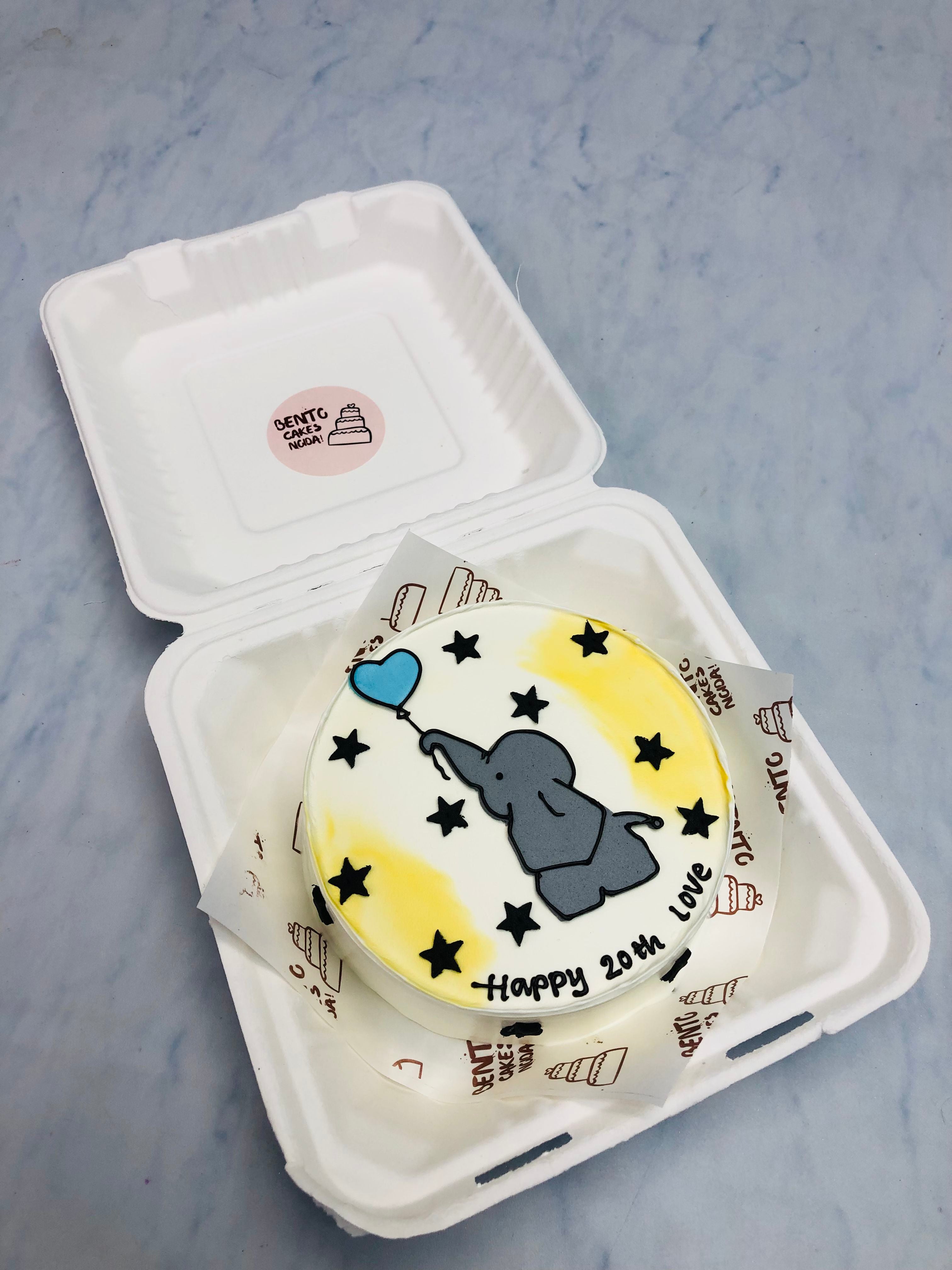 Adorable Elephant Birthday Bento Cake