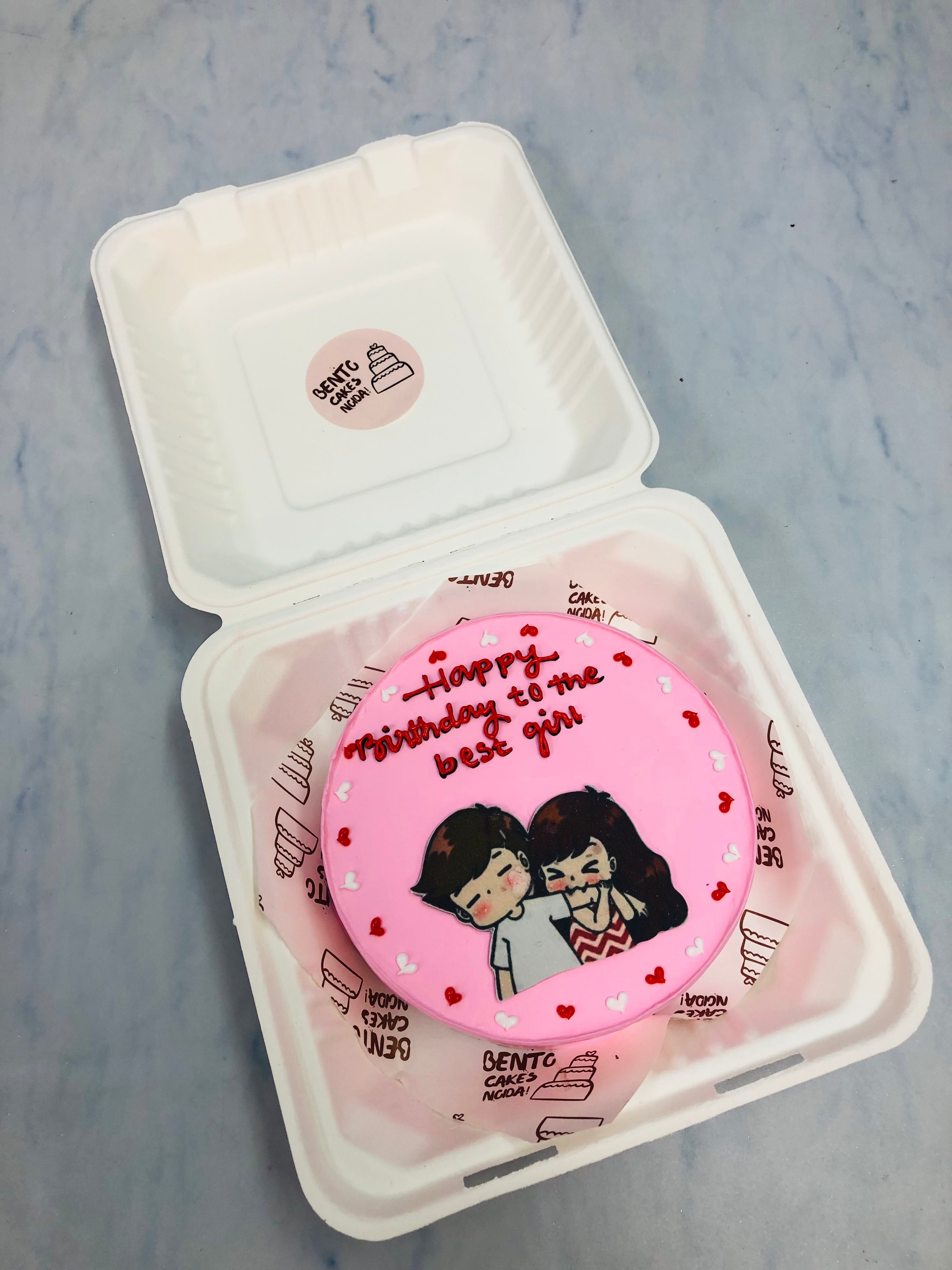 Mini Couple Birthday Bento Cake