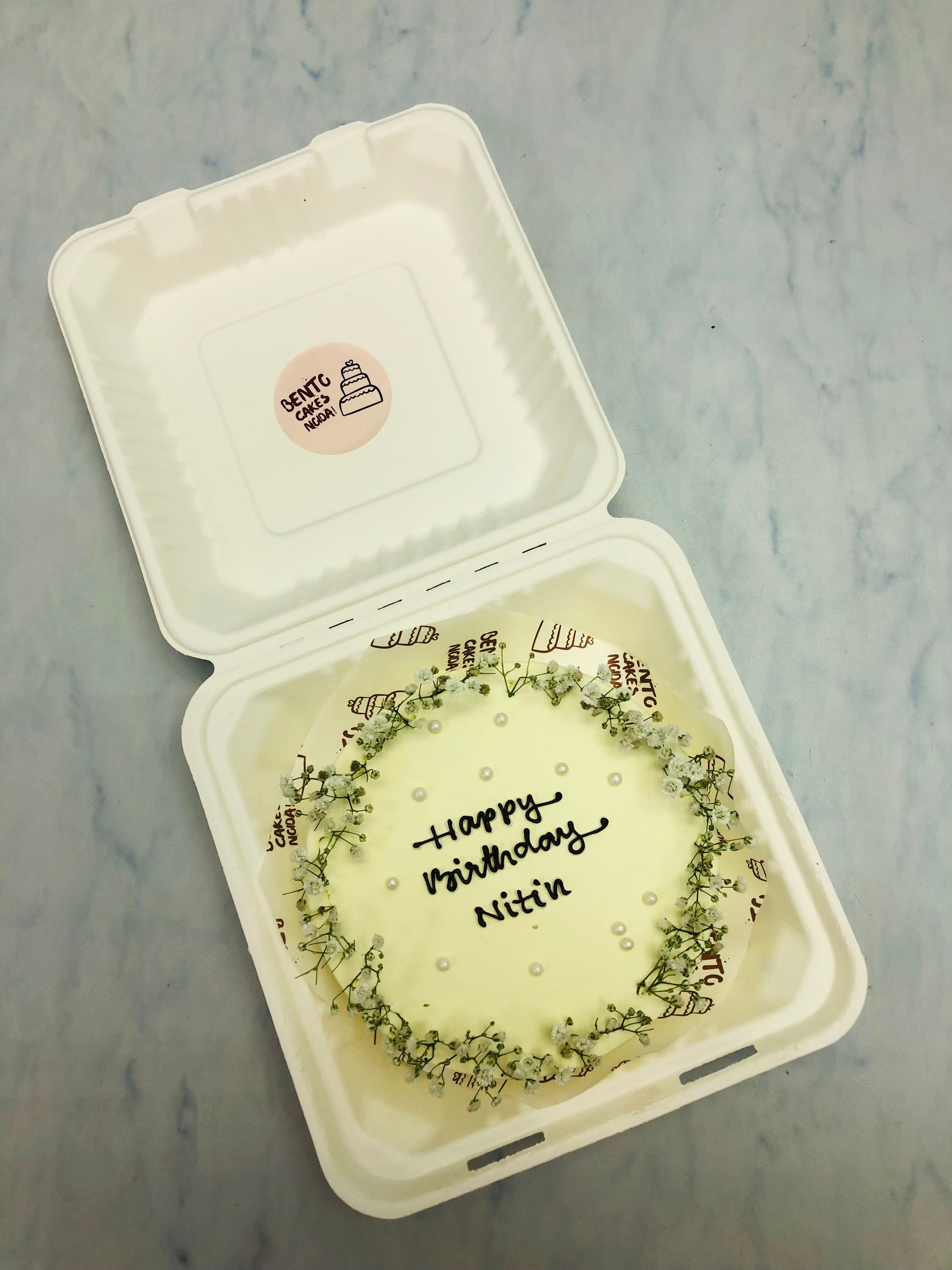 Off White Florals Bento Cake