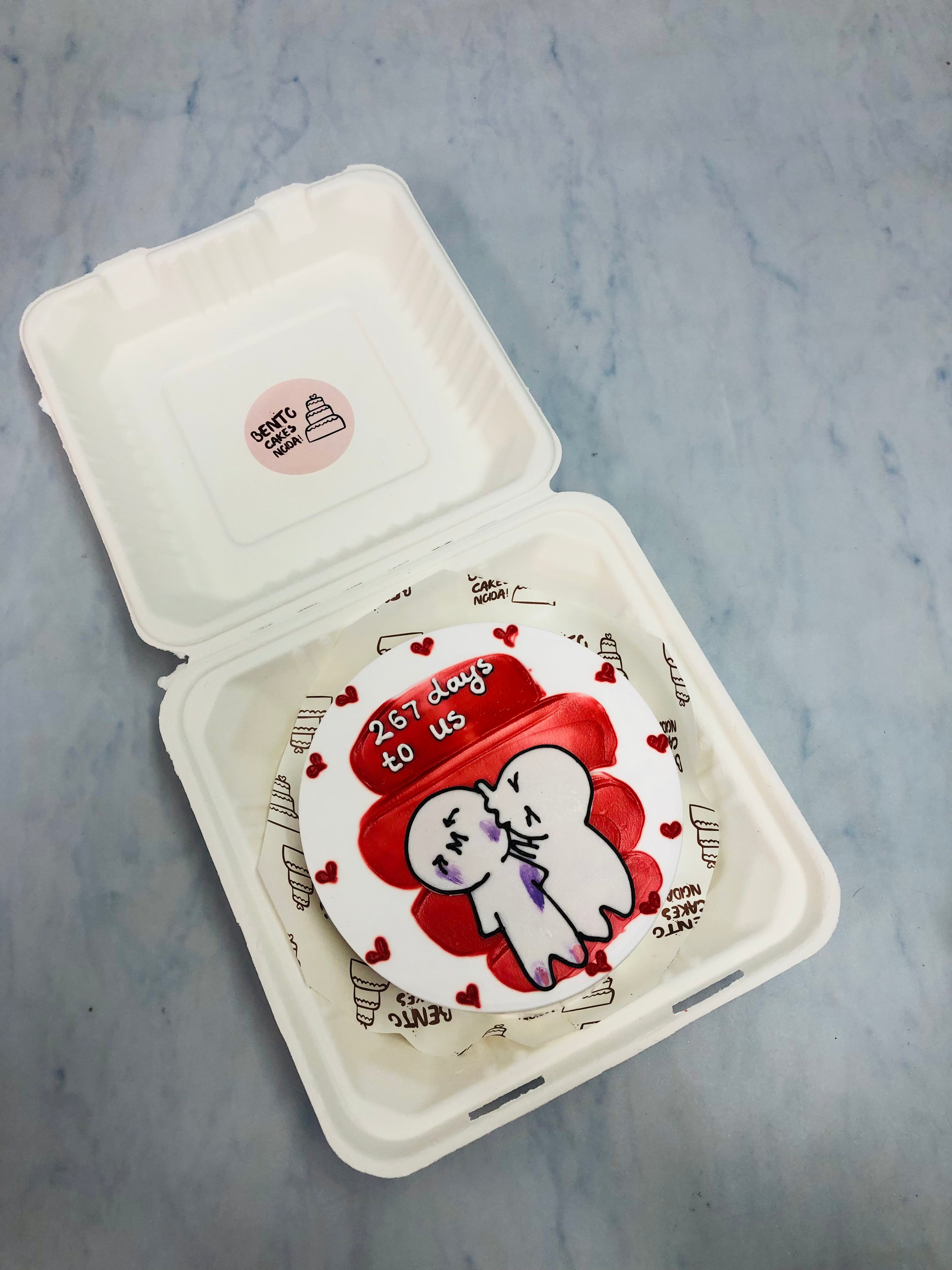 White Anniversary Bento Cake