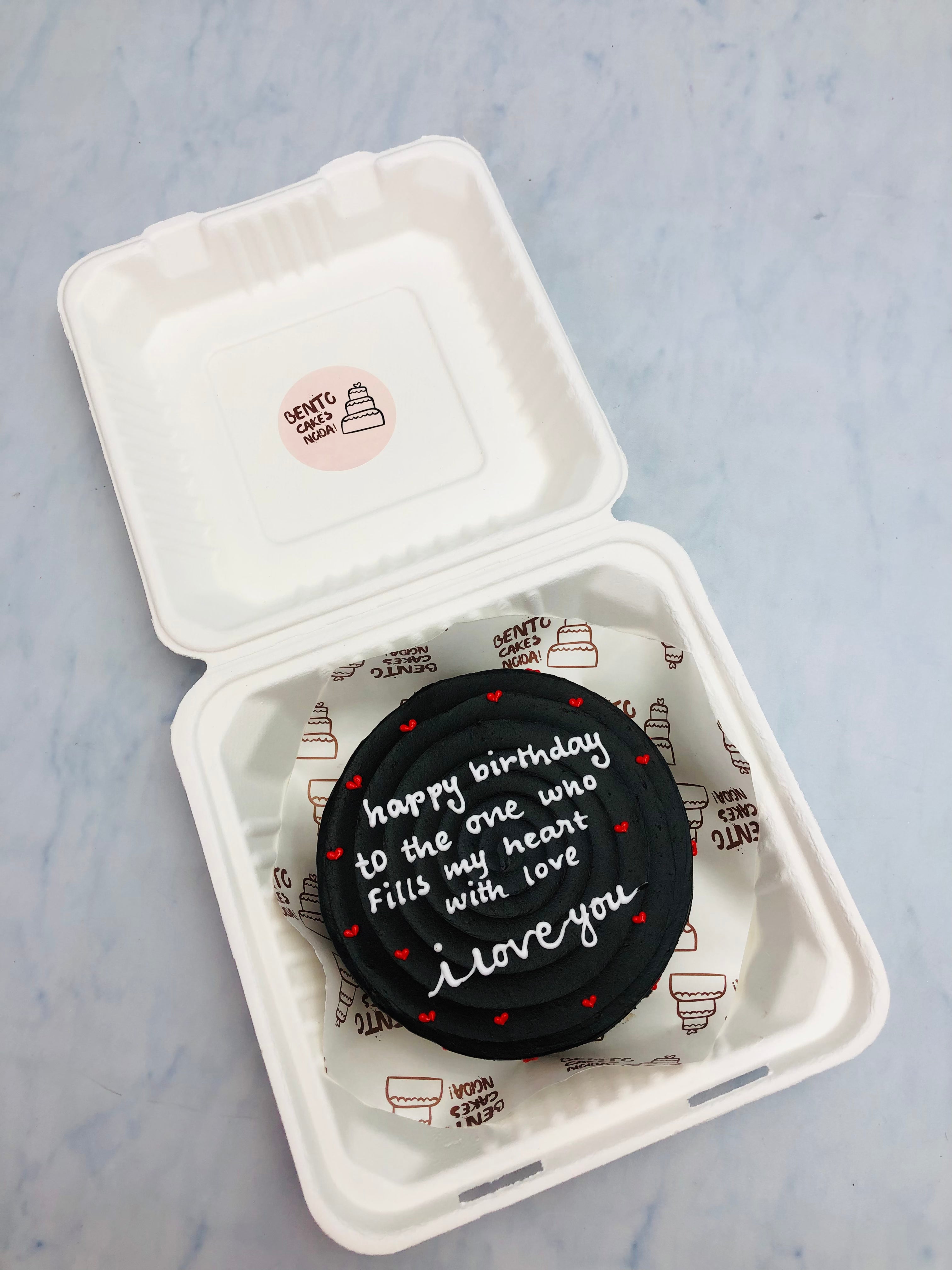 Aesthetic Black Bento Cake