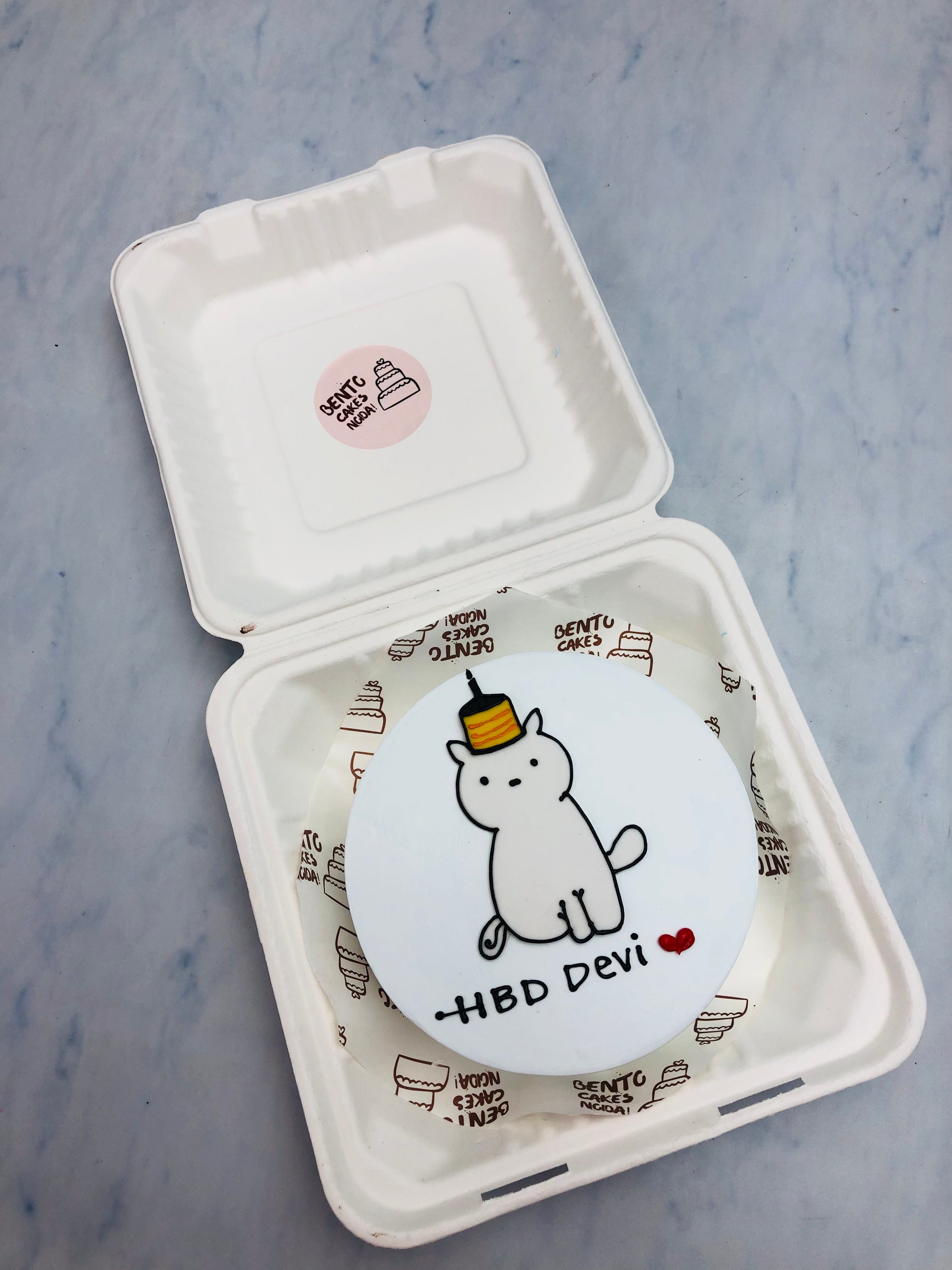Little Kitty White Bento Cake