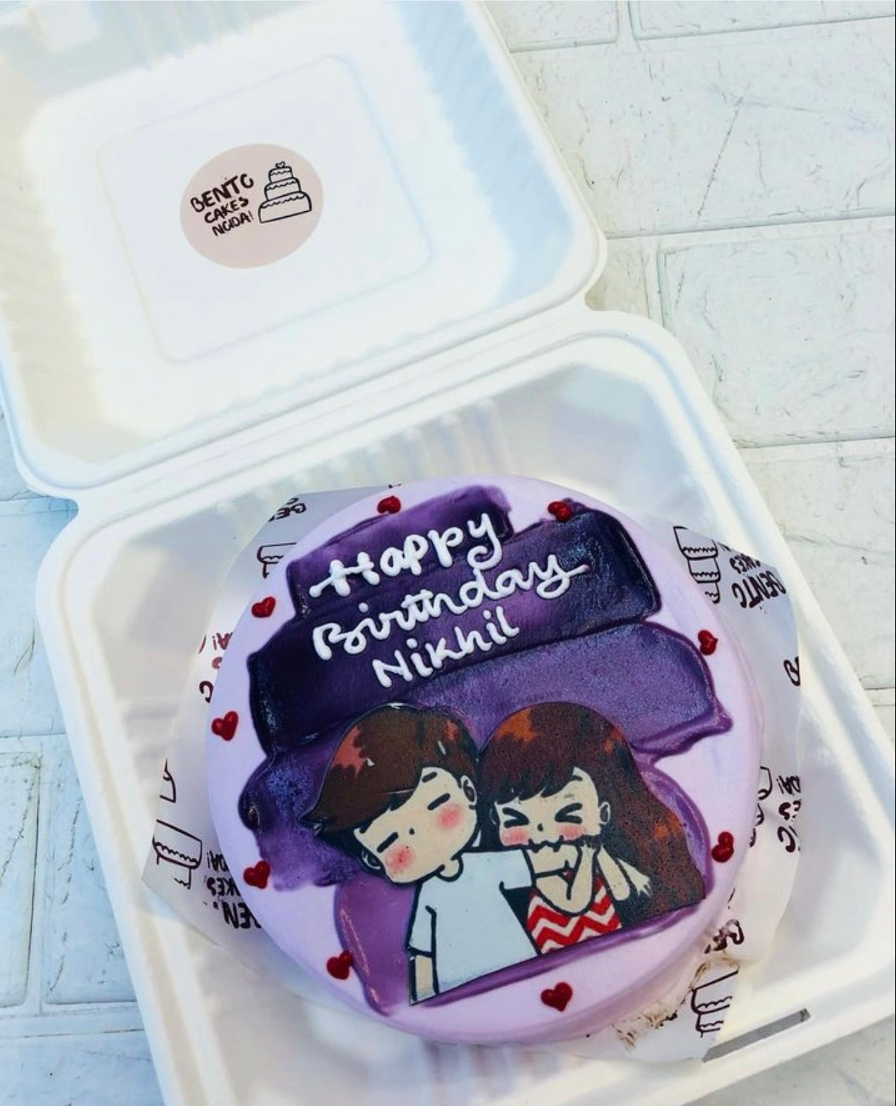 Cute Cartoons Love Bento Cake