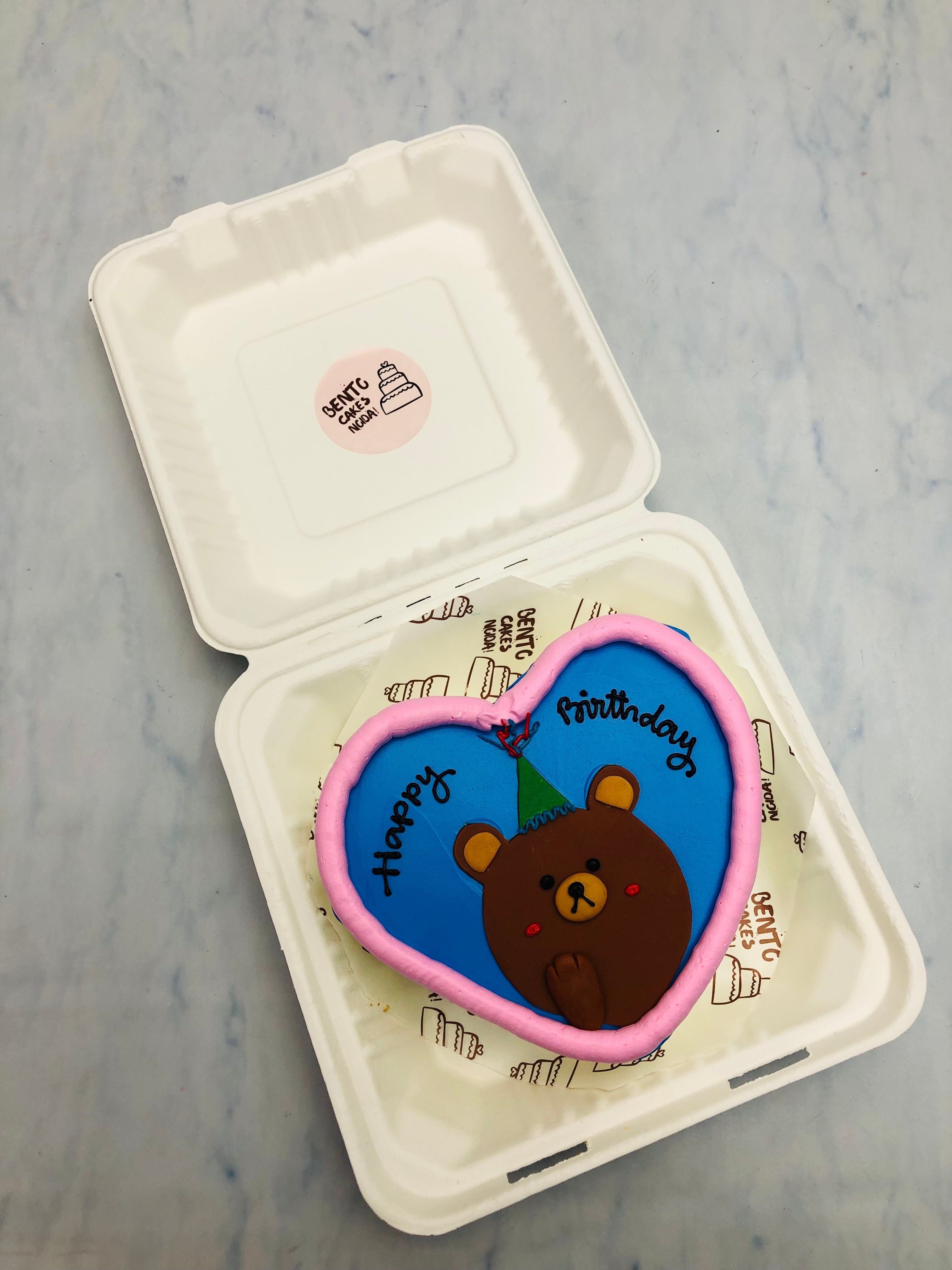 Cute Teddy Heart Bento Cake