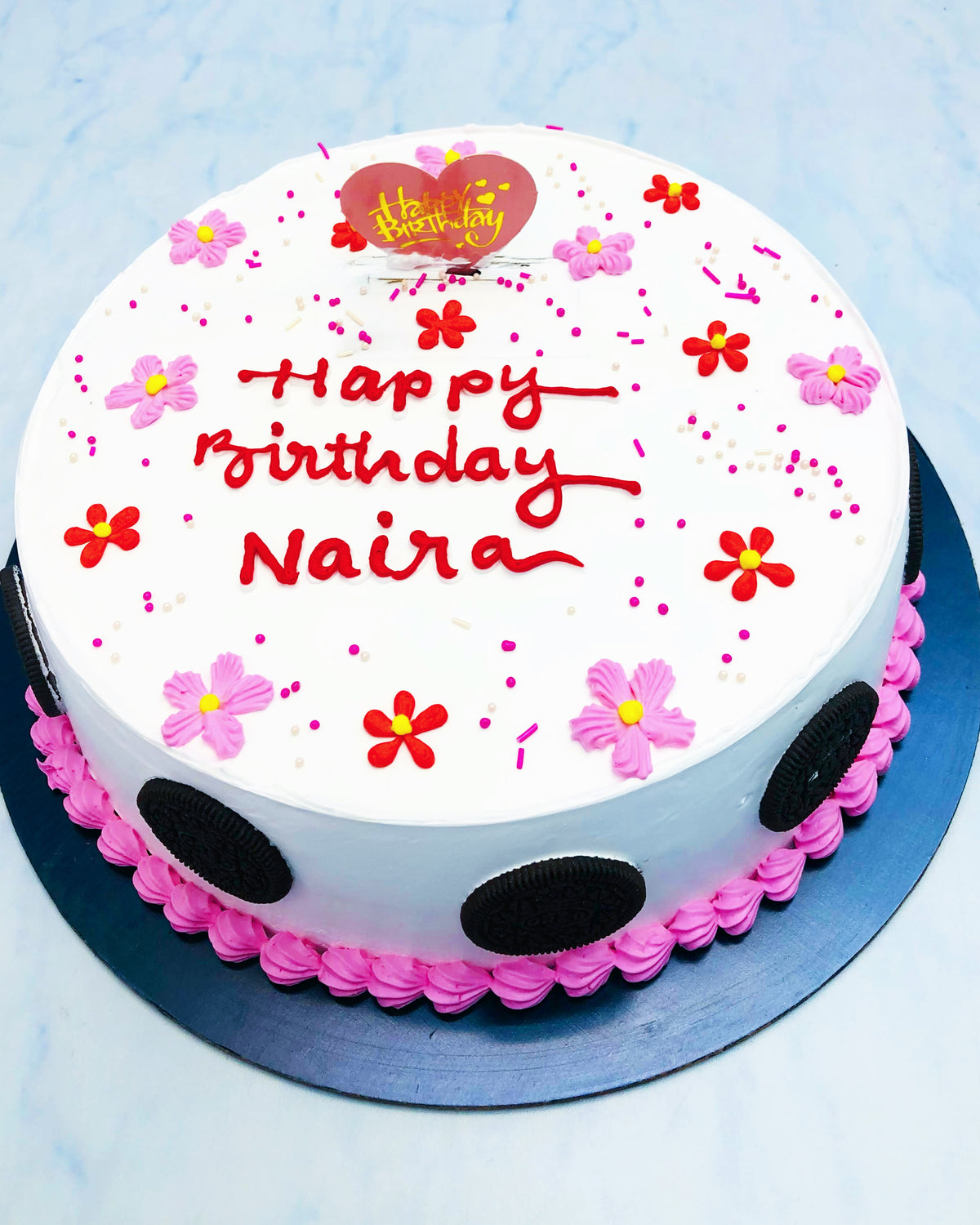 Beautiful Cake with Floral & Oreo