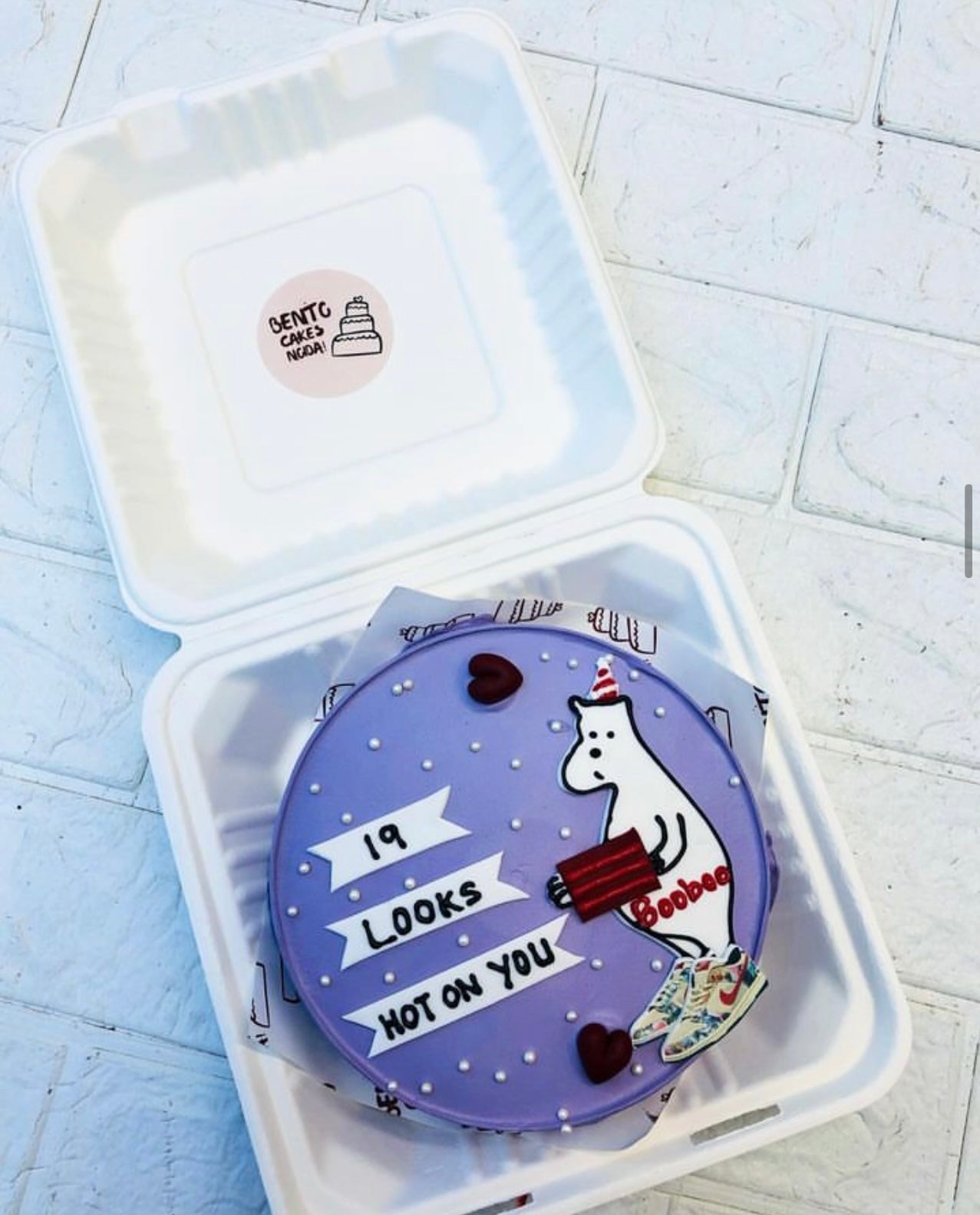 Bear Theme Birthday blue Bento Cake