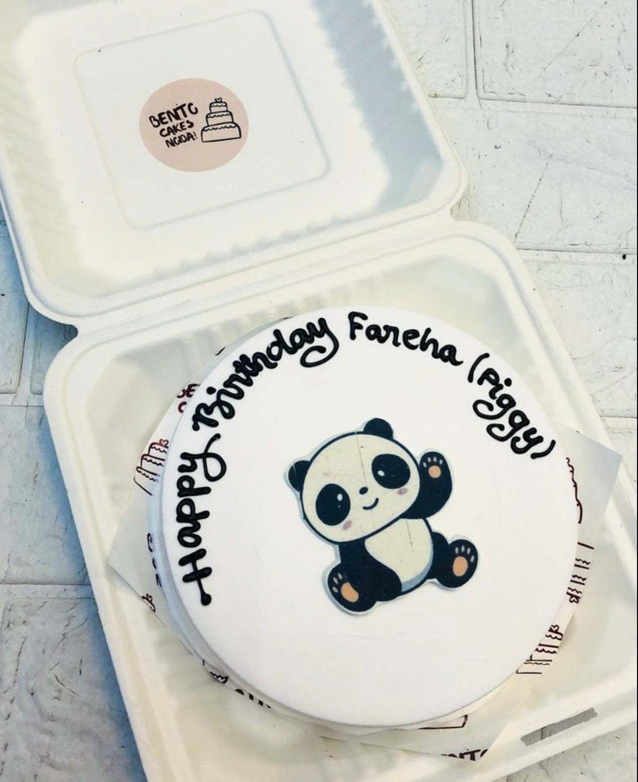 Cute Panda Face Bento Cake