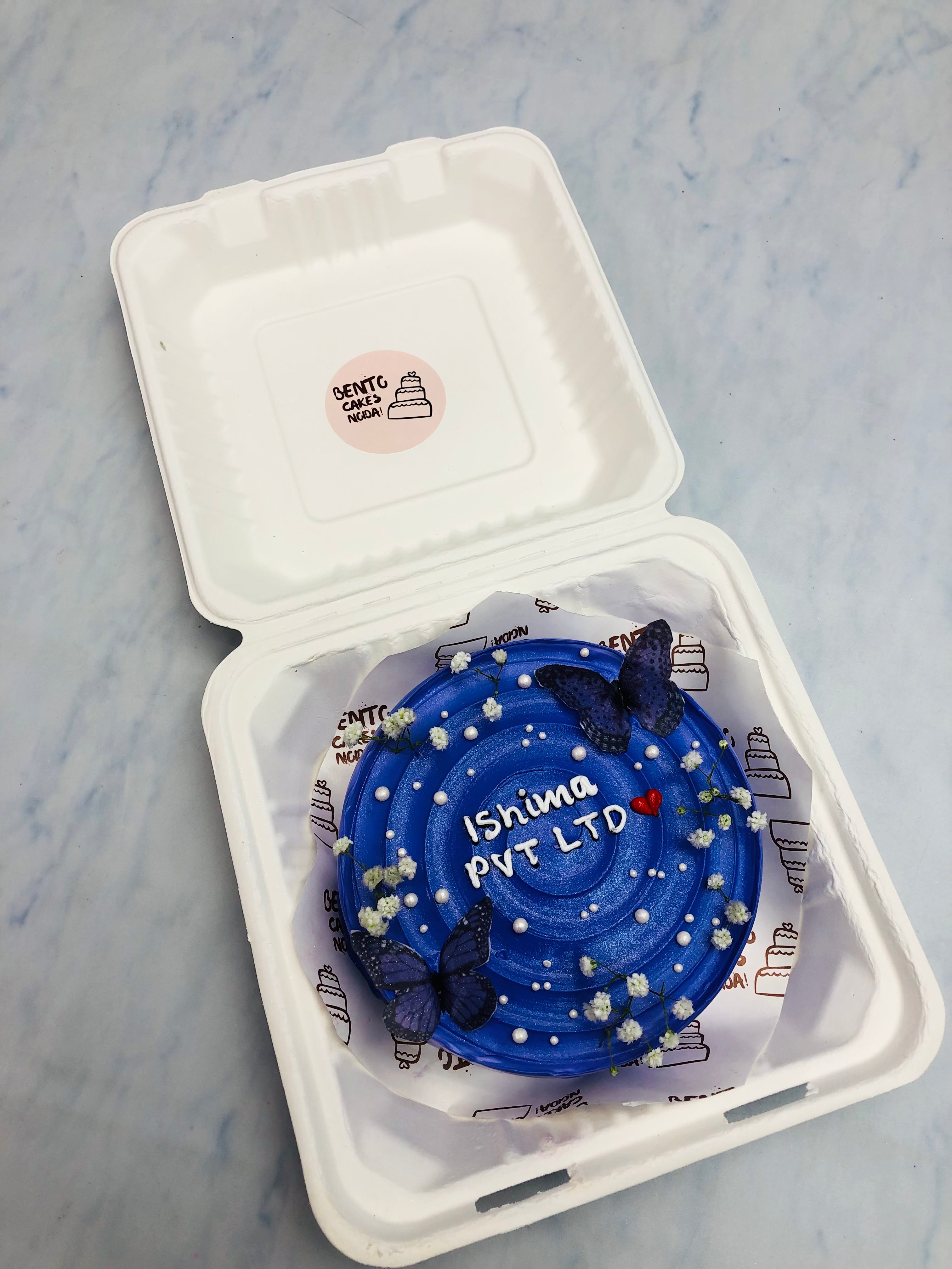 Dark Blue Aesthetic Bento Cake 2