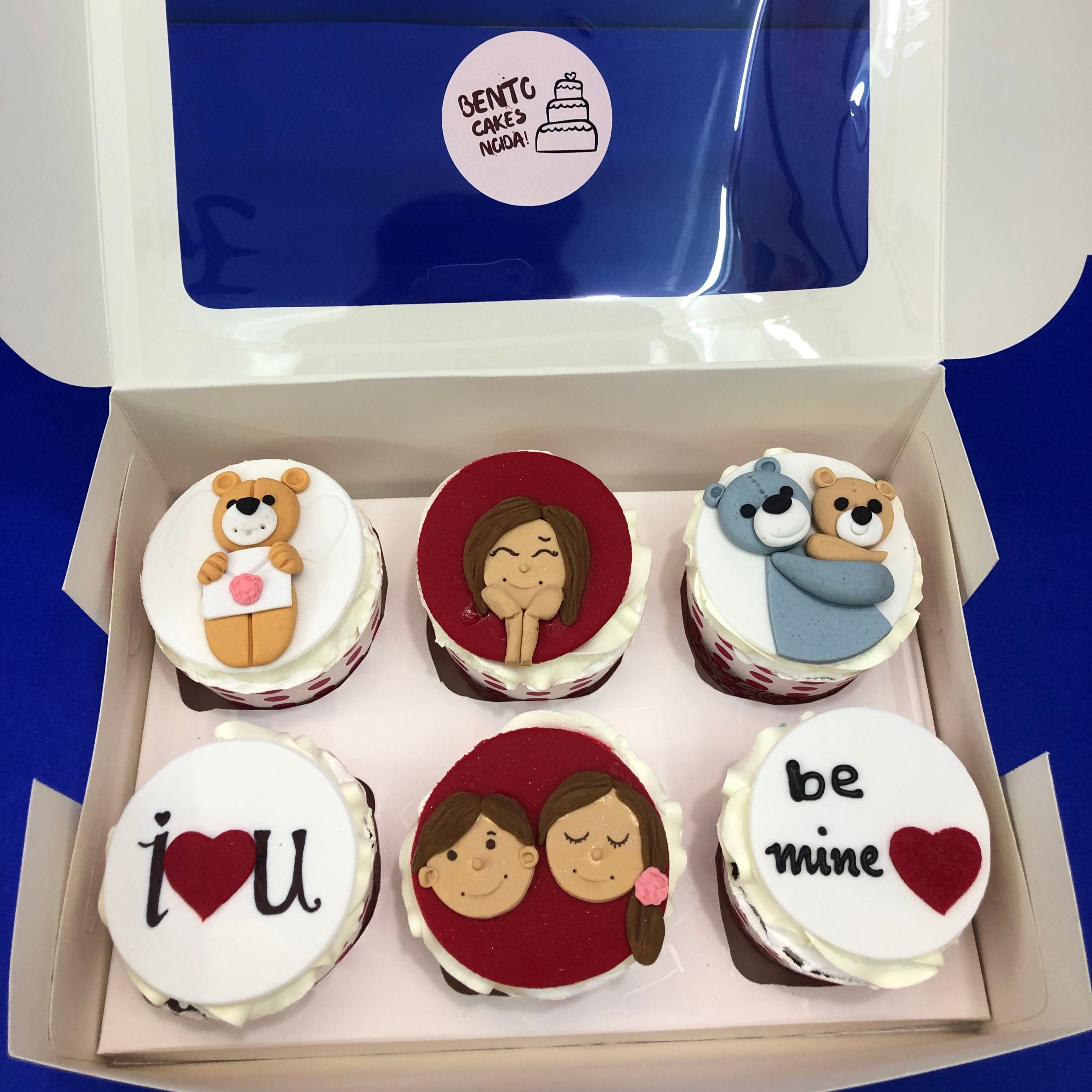 Cute Teddy 6 Cup Cakes Set