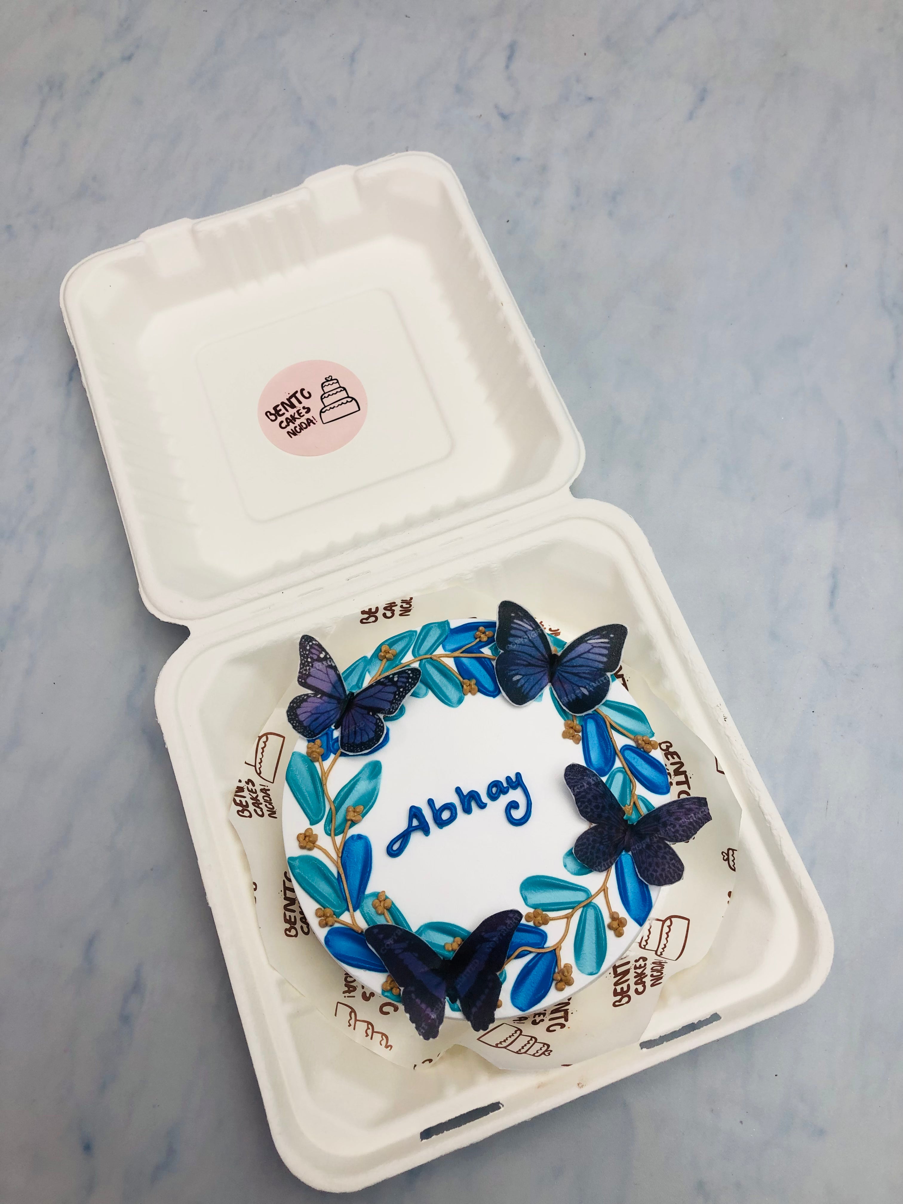 Floral-Butterfly Theme Bento Cake