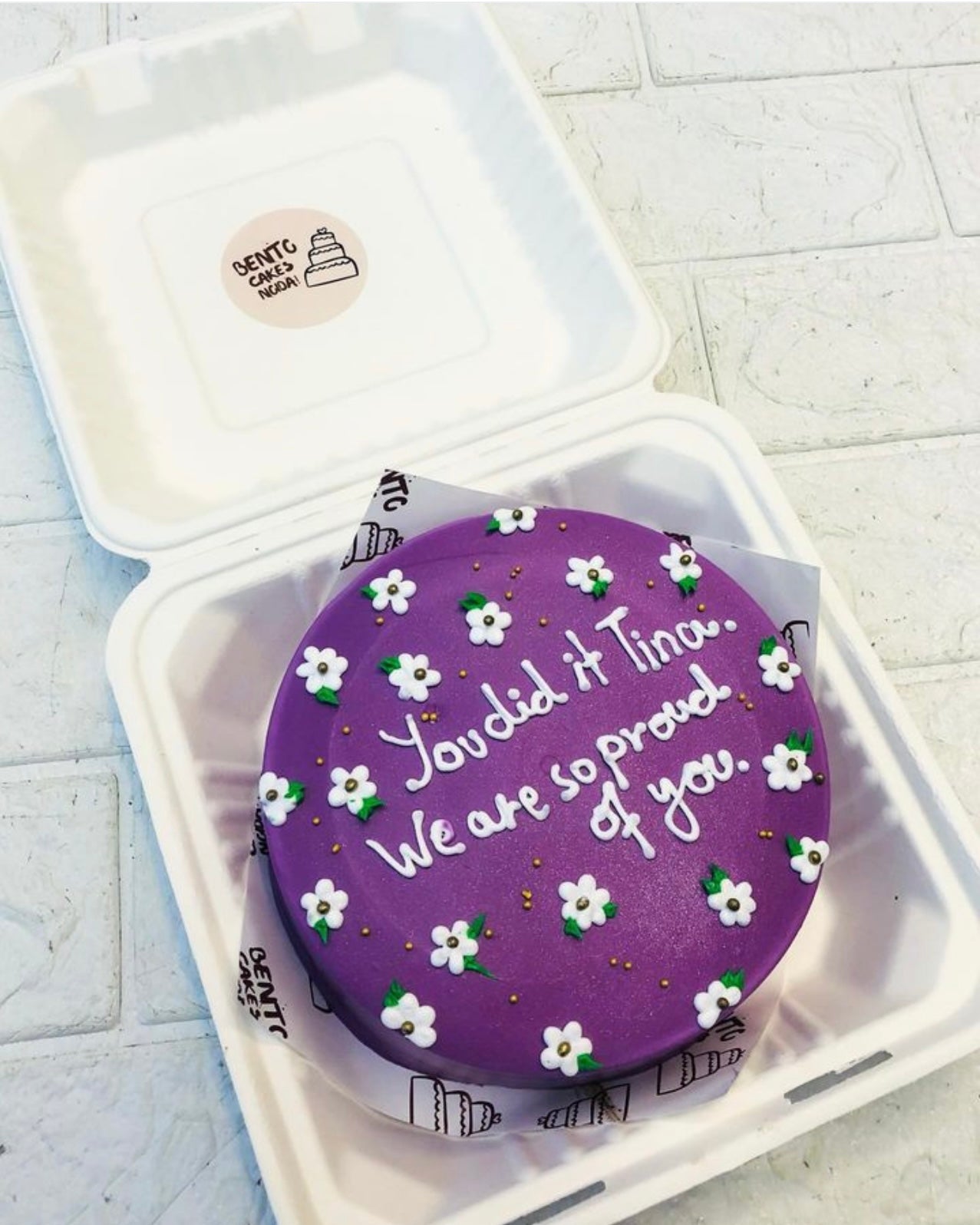 Elegant Florals Purple Bento Cake