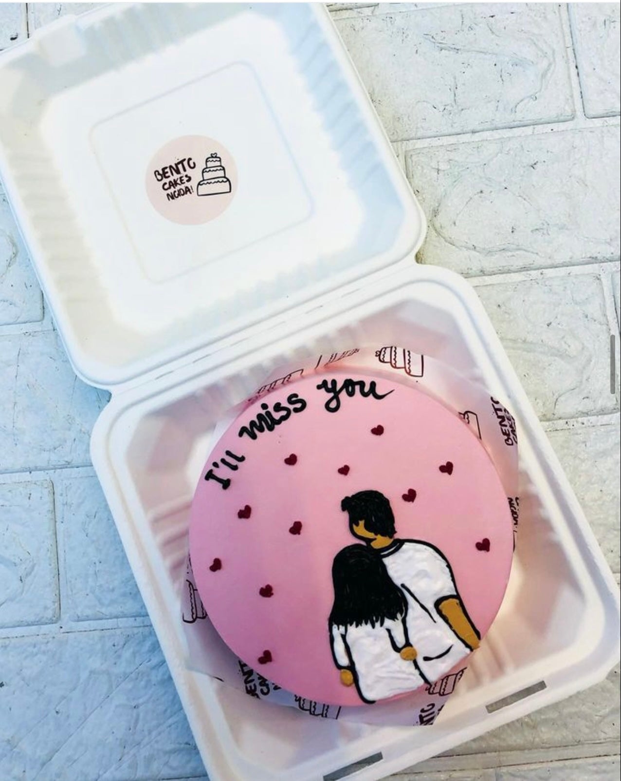 Miss You Theme Couple Bento Cake