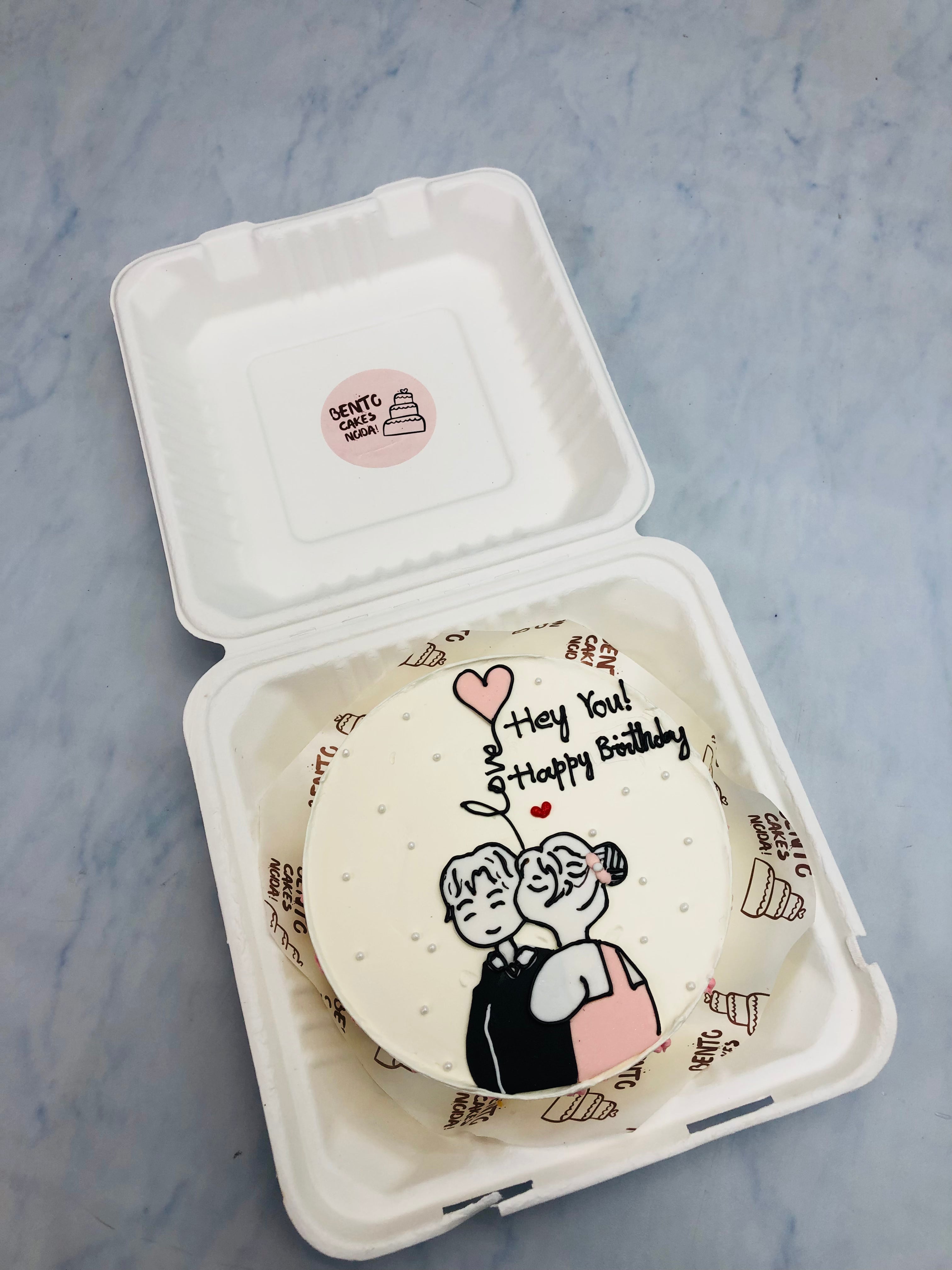 Loves Birthday Theme Pink Bento Cake