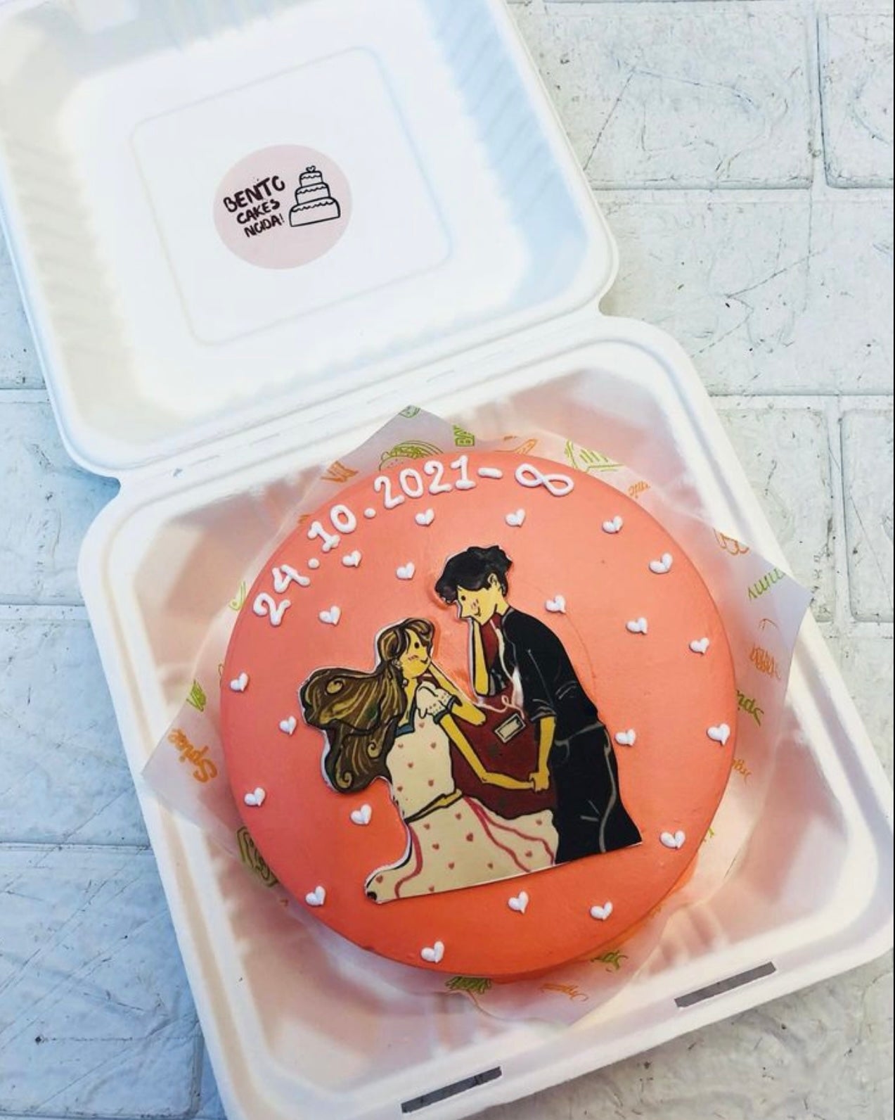Wedding Theme Couple Bento Cake