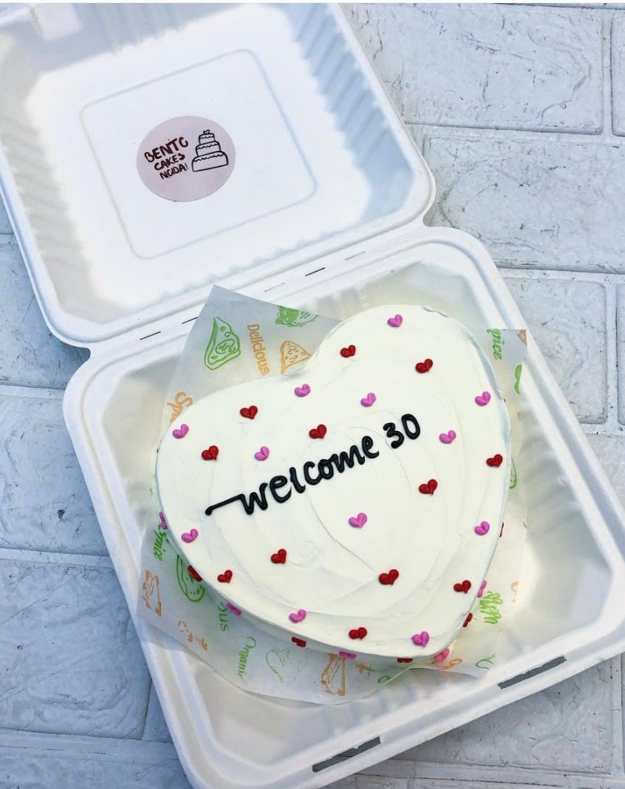 White Heart Shape Cake