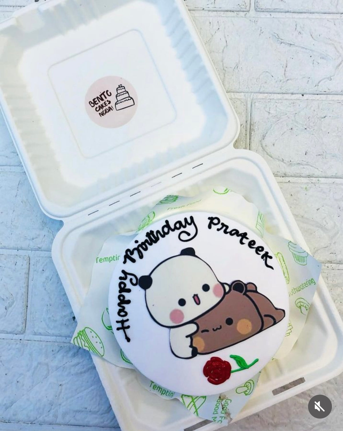 White Cute Bubu Dudu Bento Cake