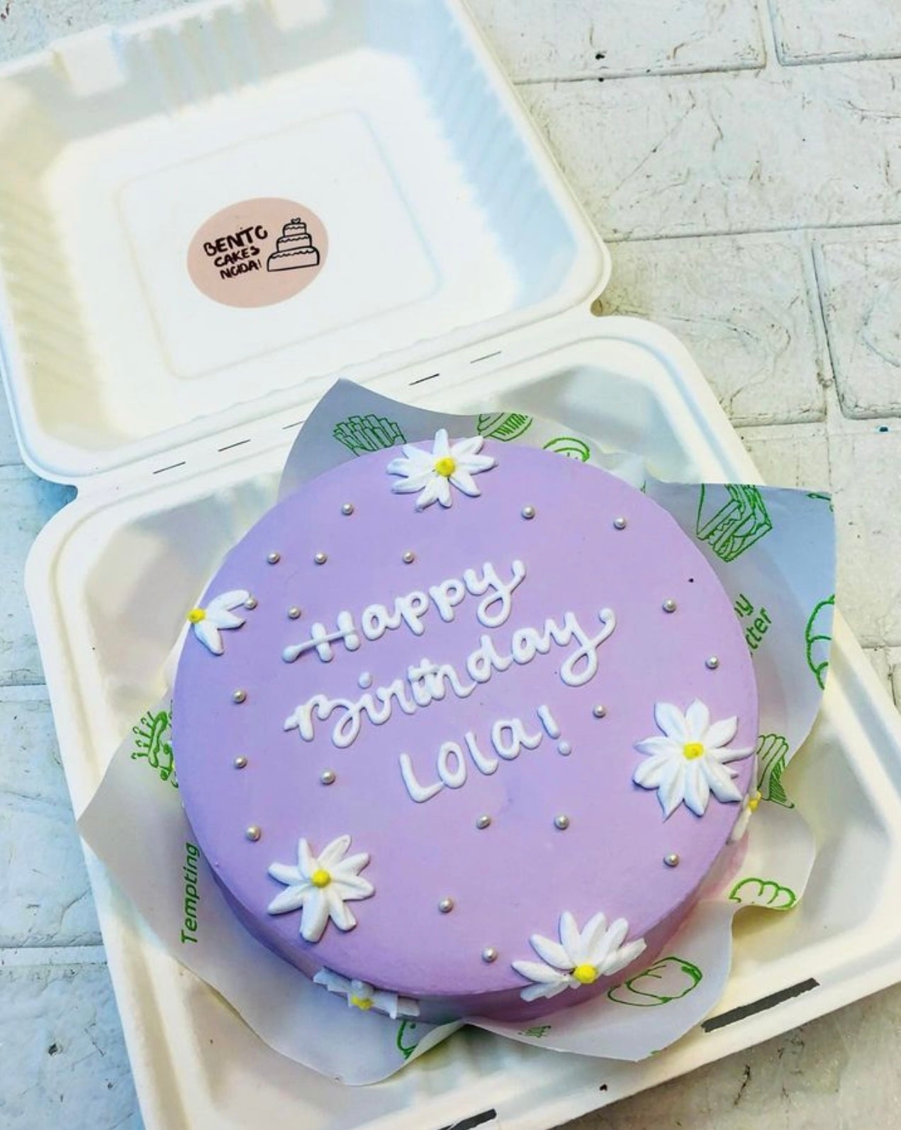 Aesthetic Purple Colored Bento Cake