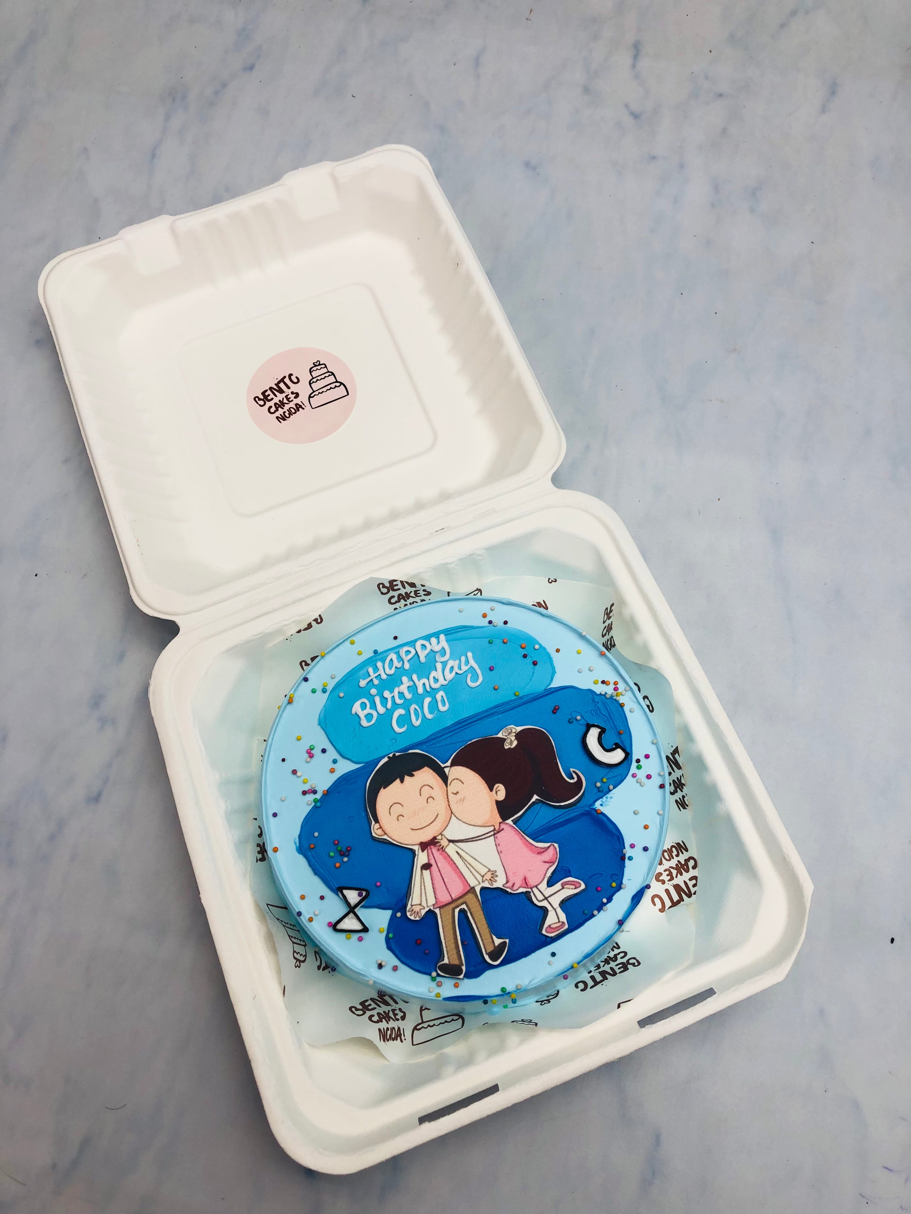 Cute Couple Bento Cake For Birthday