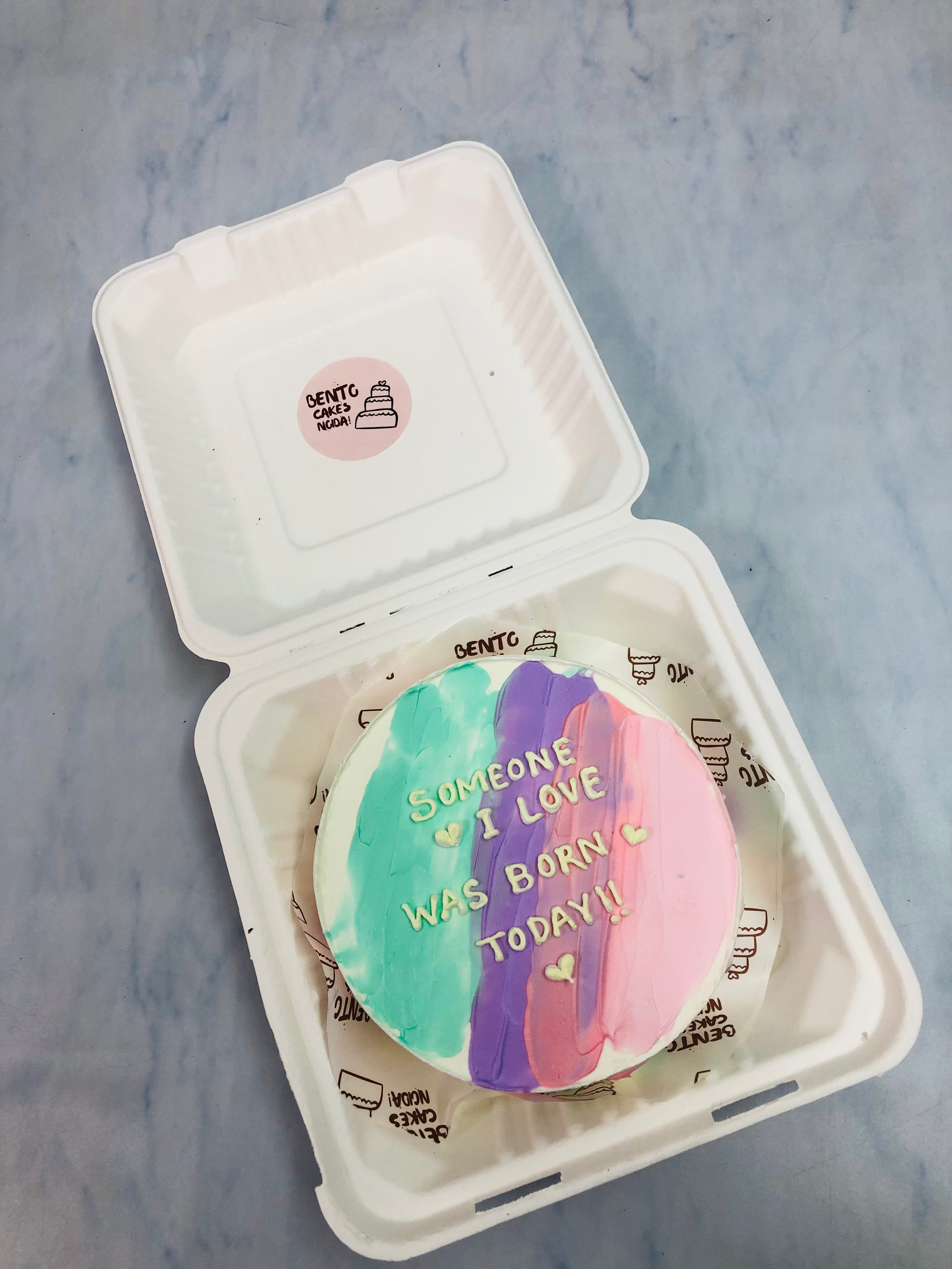 Aesthetic Love Theme multi colour Bento Cake