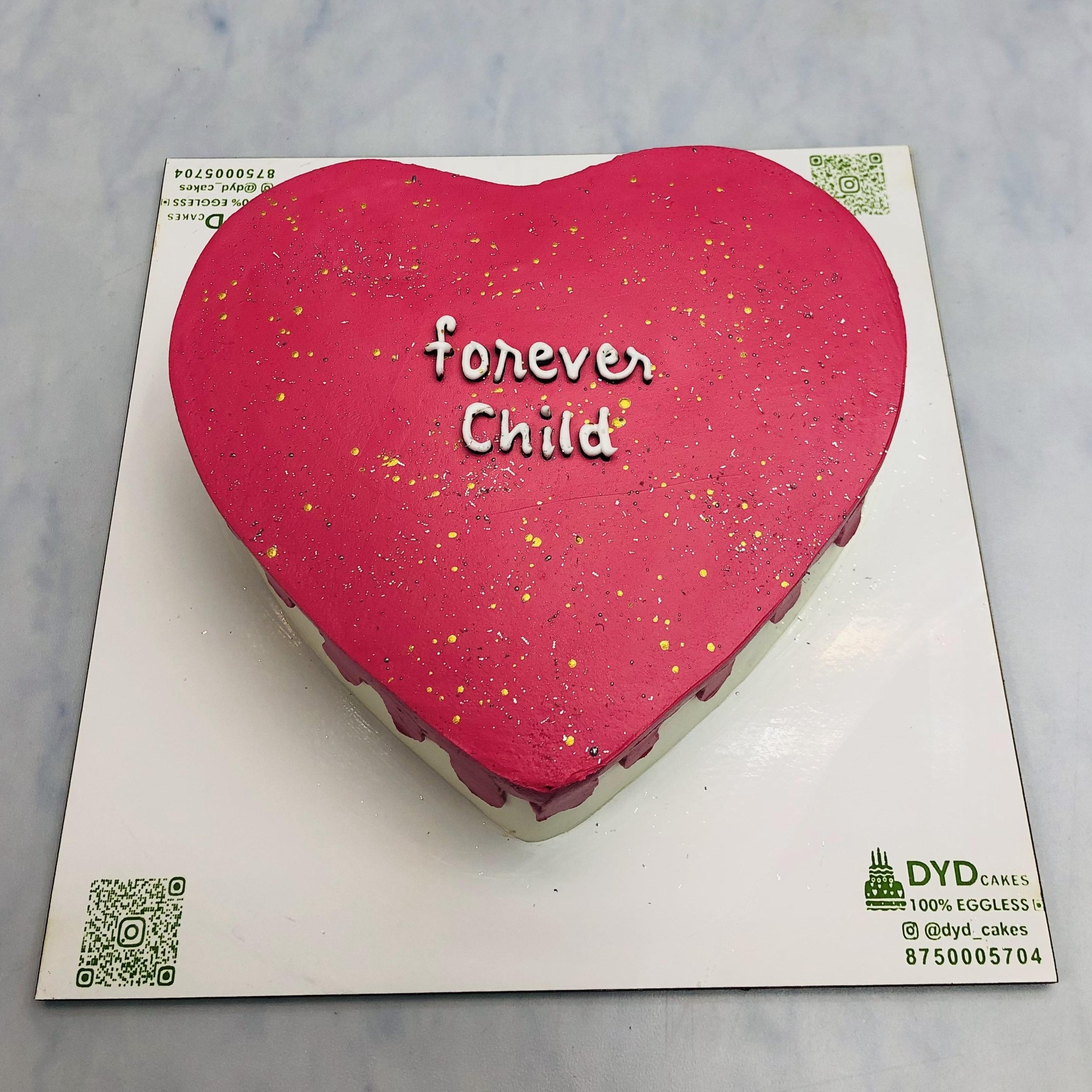 Glitter Pink Heart Shape Cake