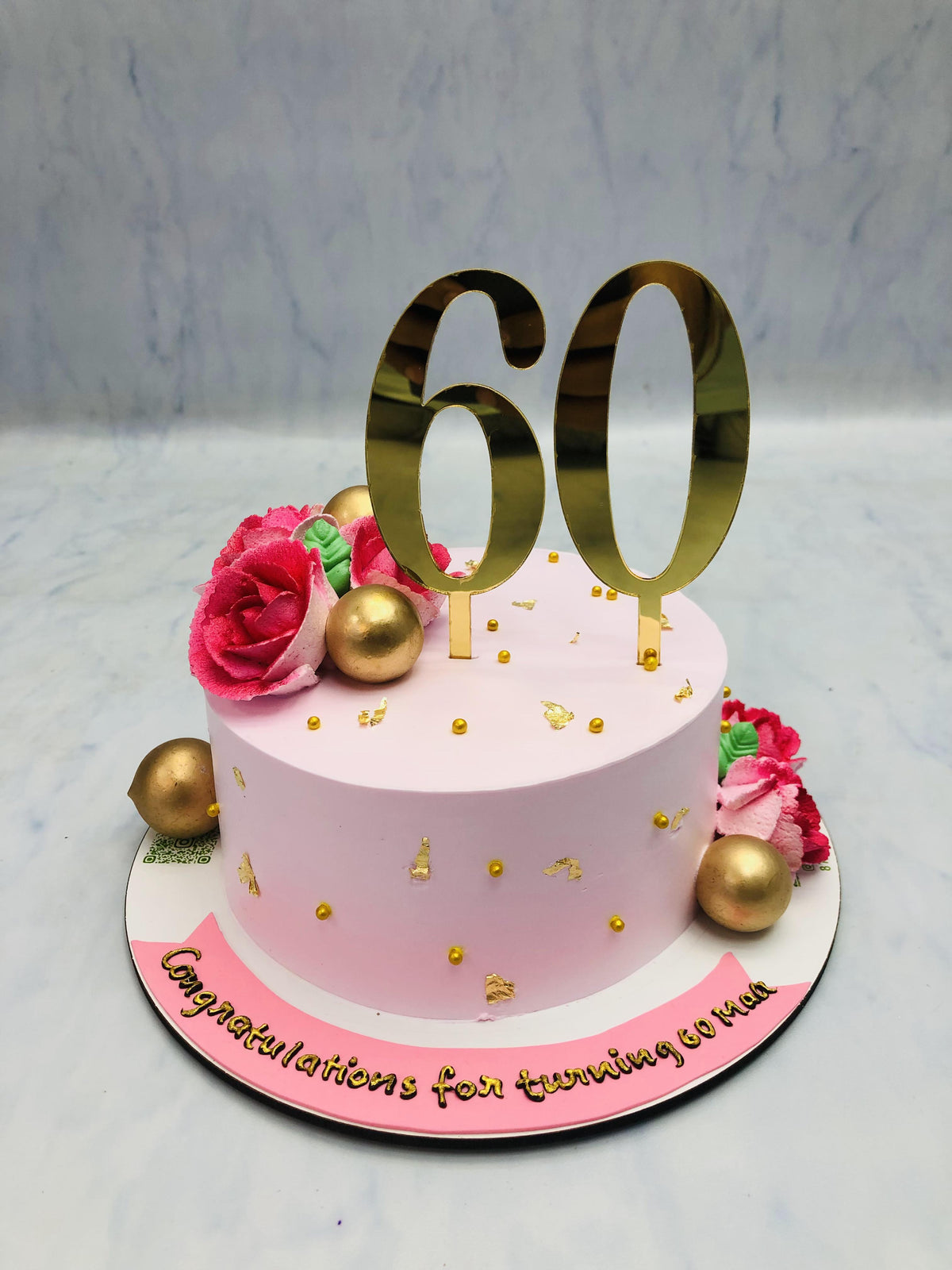 Rose Theme Pink Birthday Cake