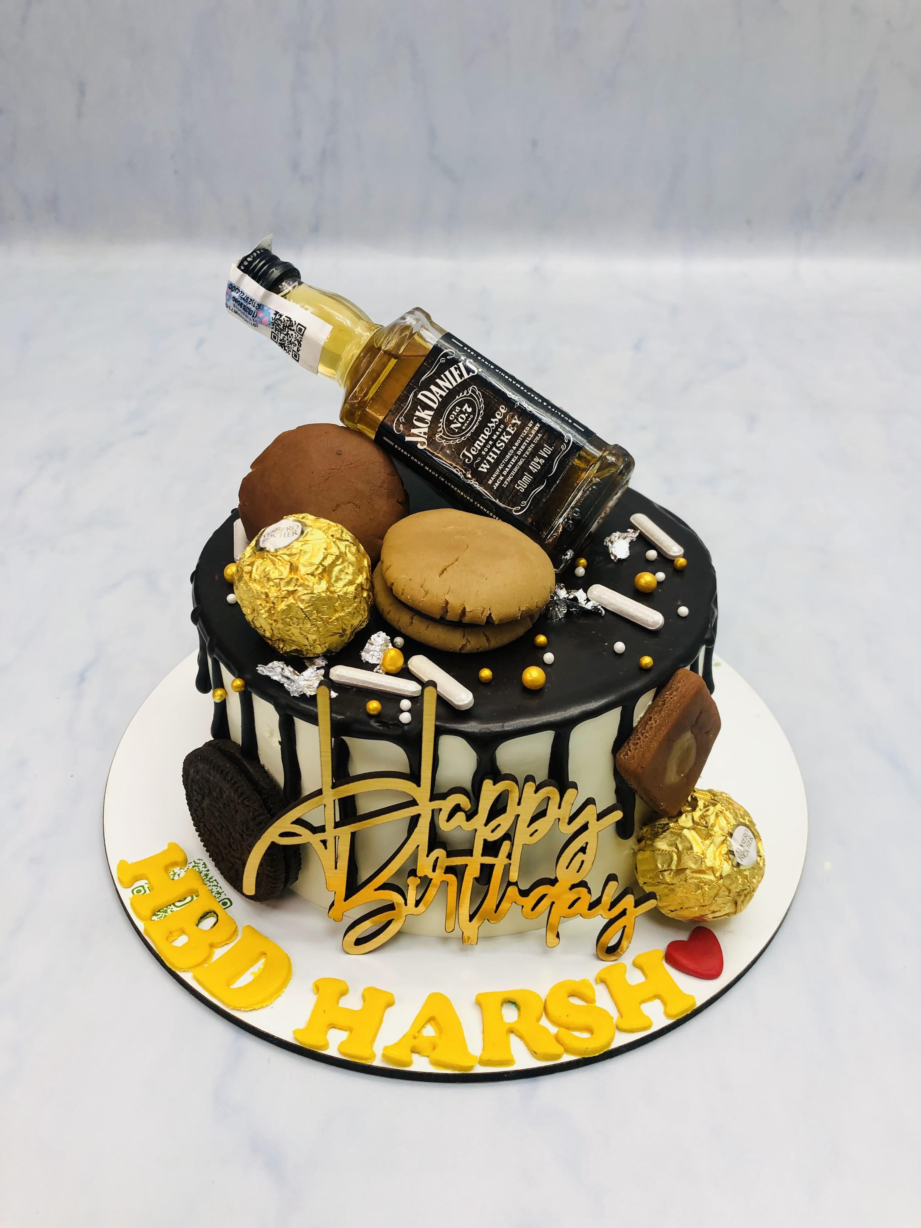 Oreo Chocolate Beer Theme White Cake