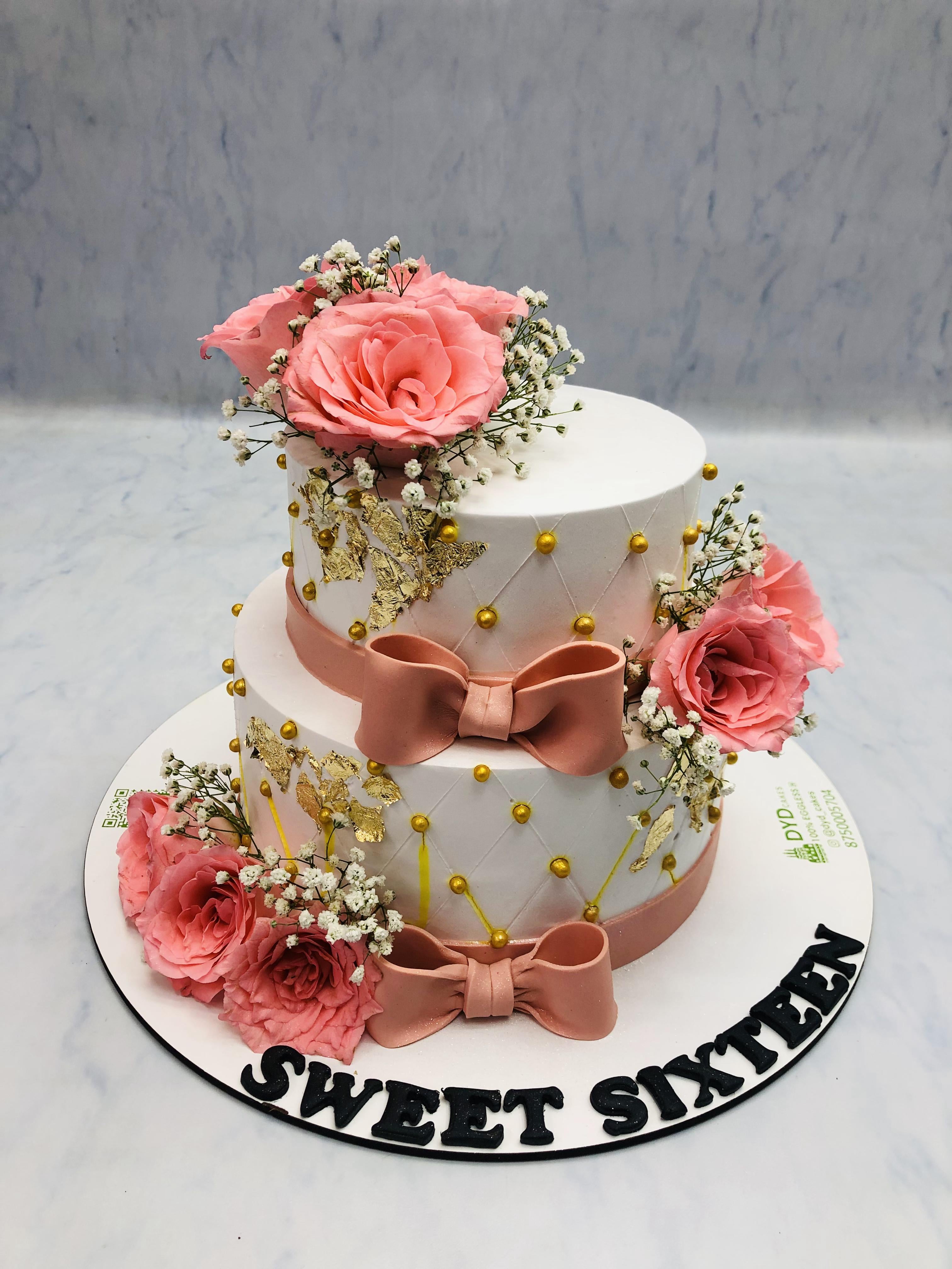 Beautiful Multicolor Flowers Cake 2