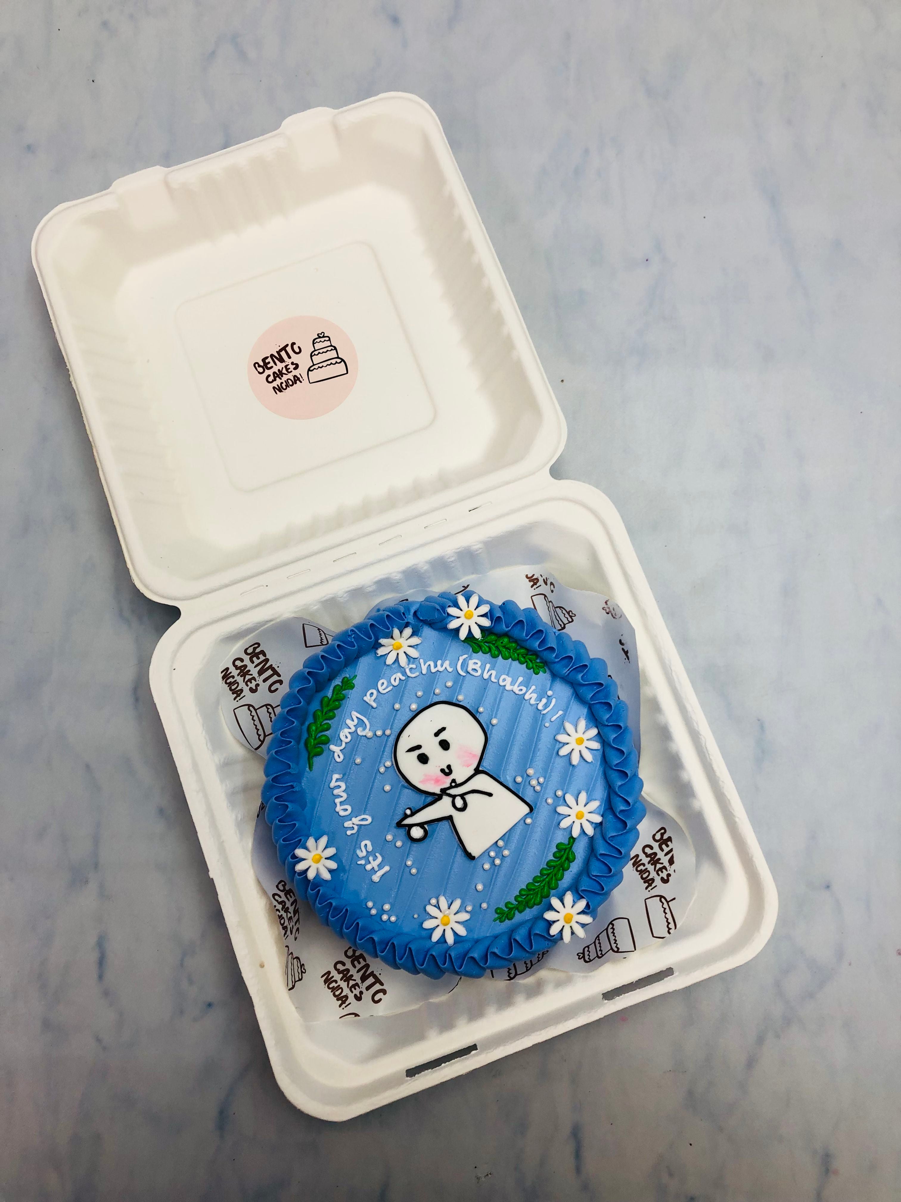 Aesthetic Floral Theme B'day Bento Cake