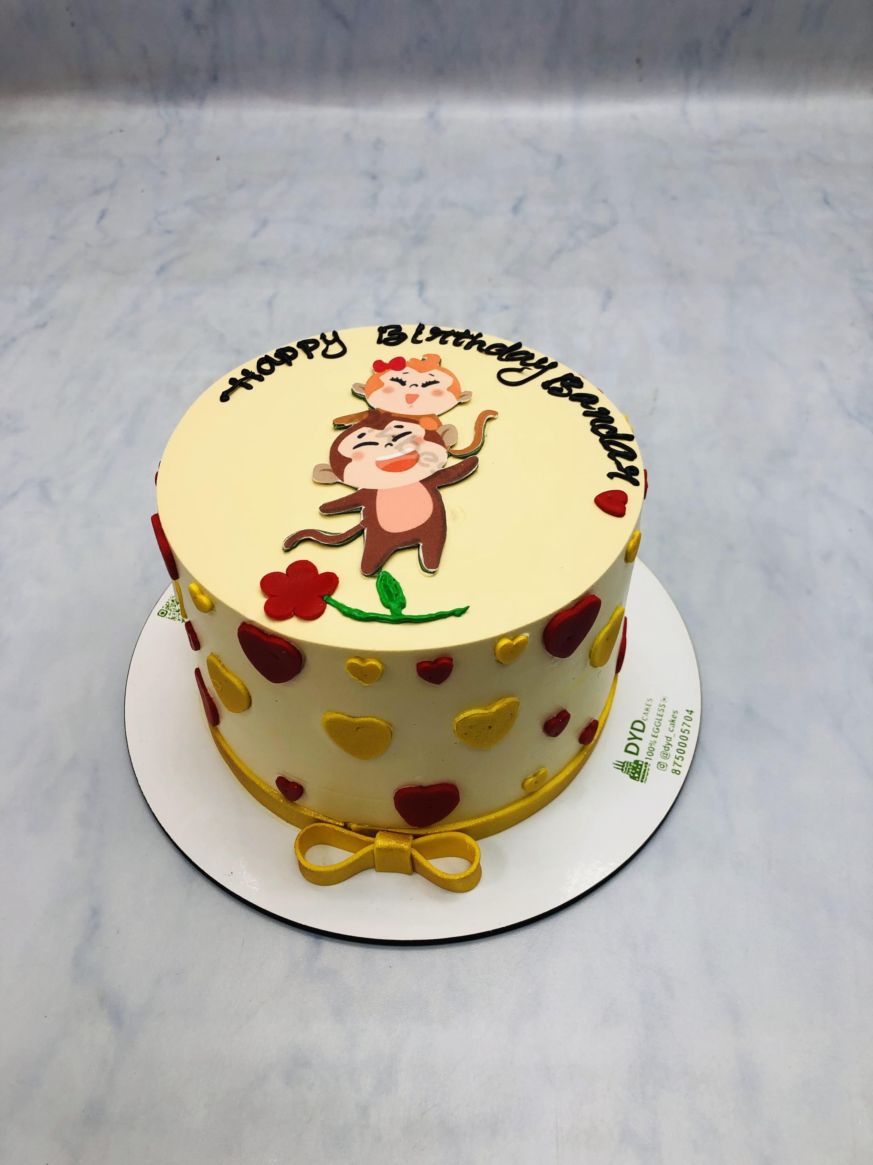 Playing Monkey Theme Beautiful Cake