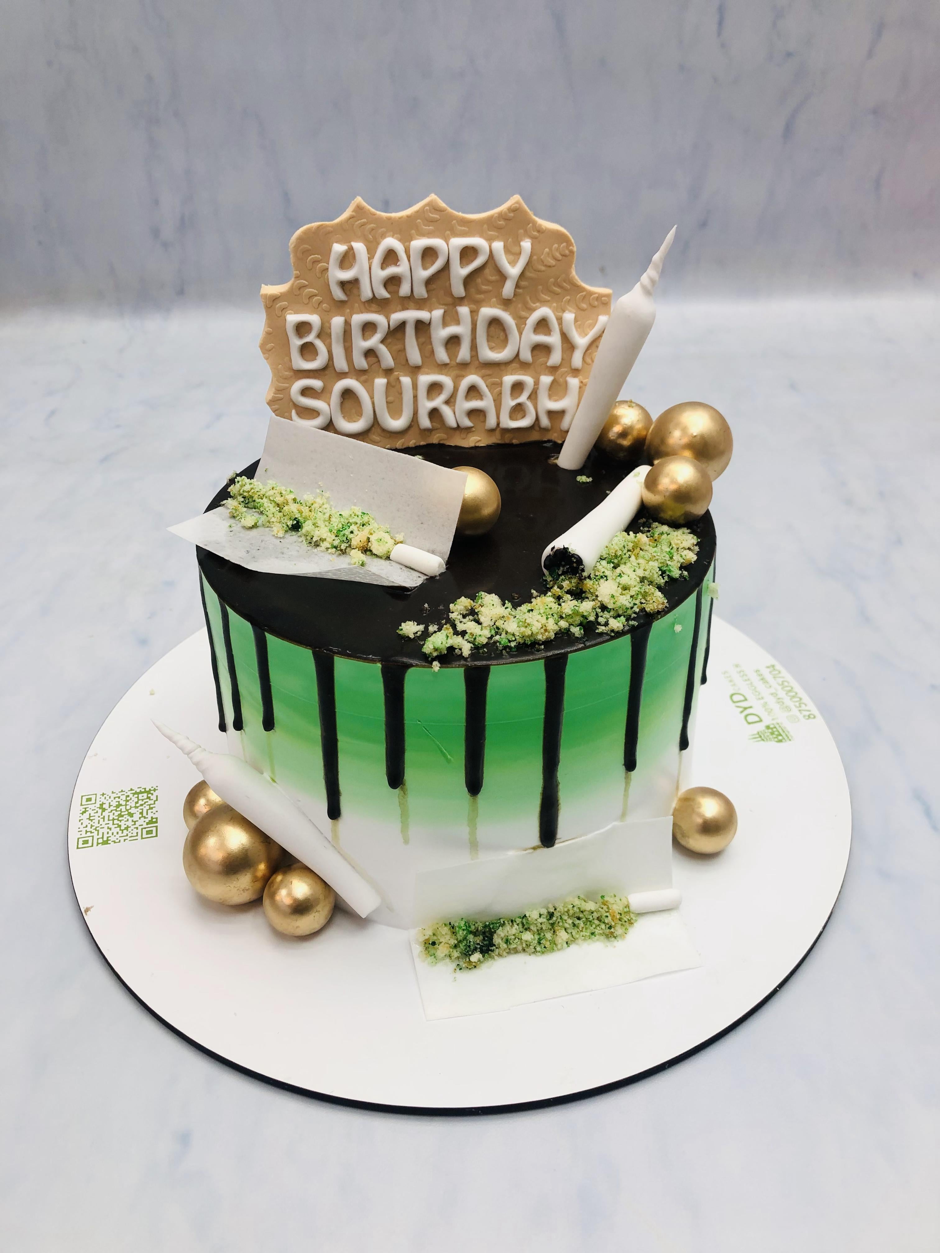 Light Green White Designer Cake