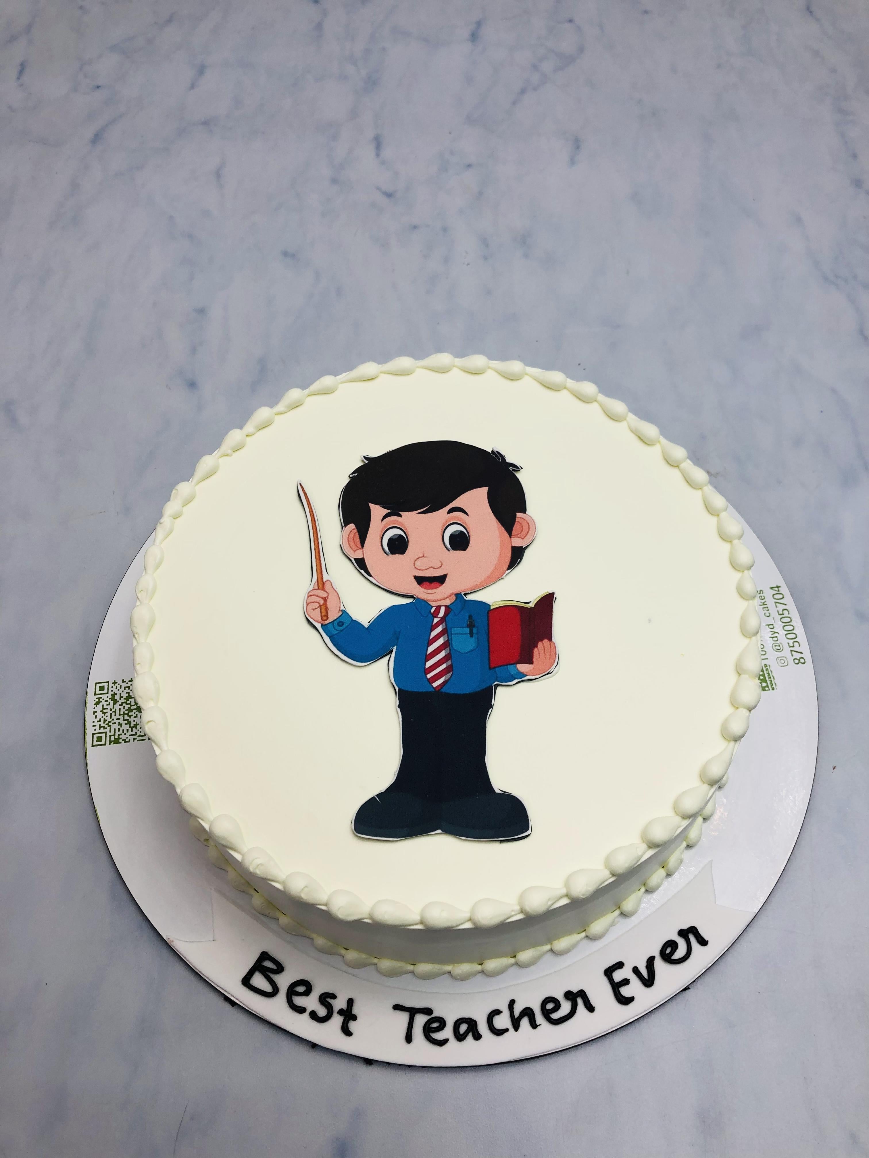 Pure White Teachers Day Cake