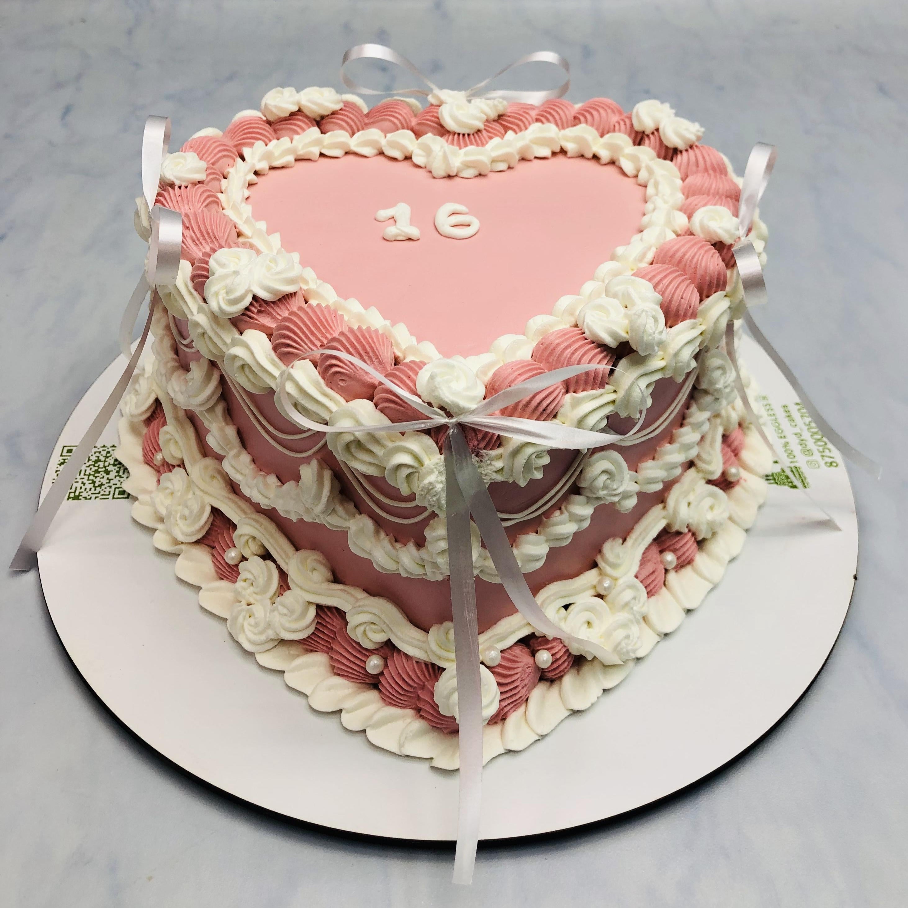 Rose Gold Heart Shape Soft Truffle Cake