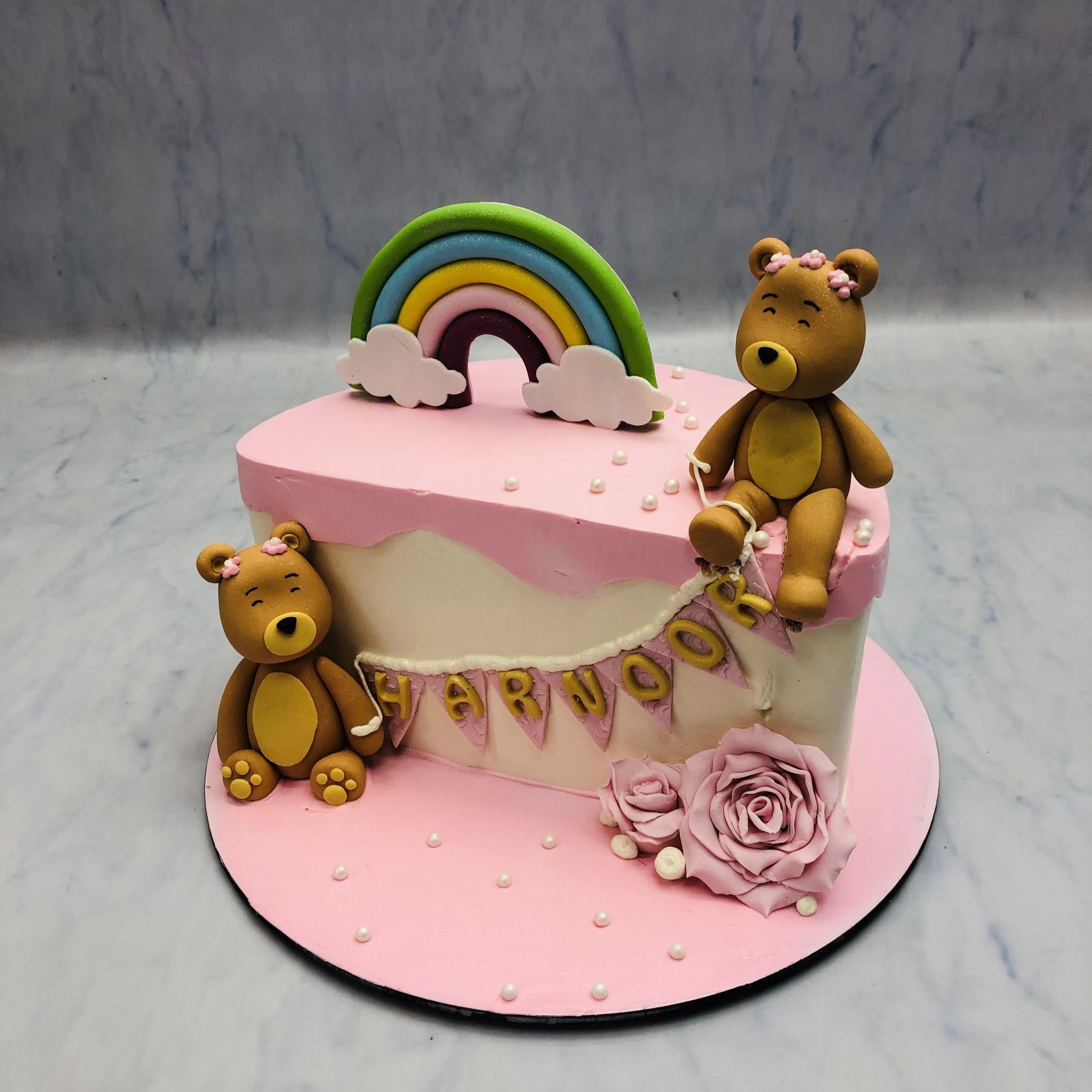 Bear Pink Half Cake