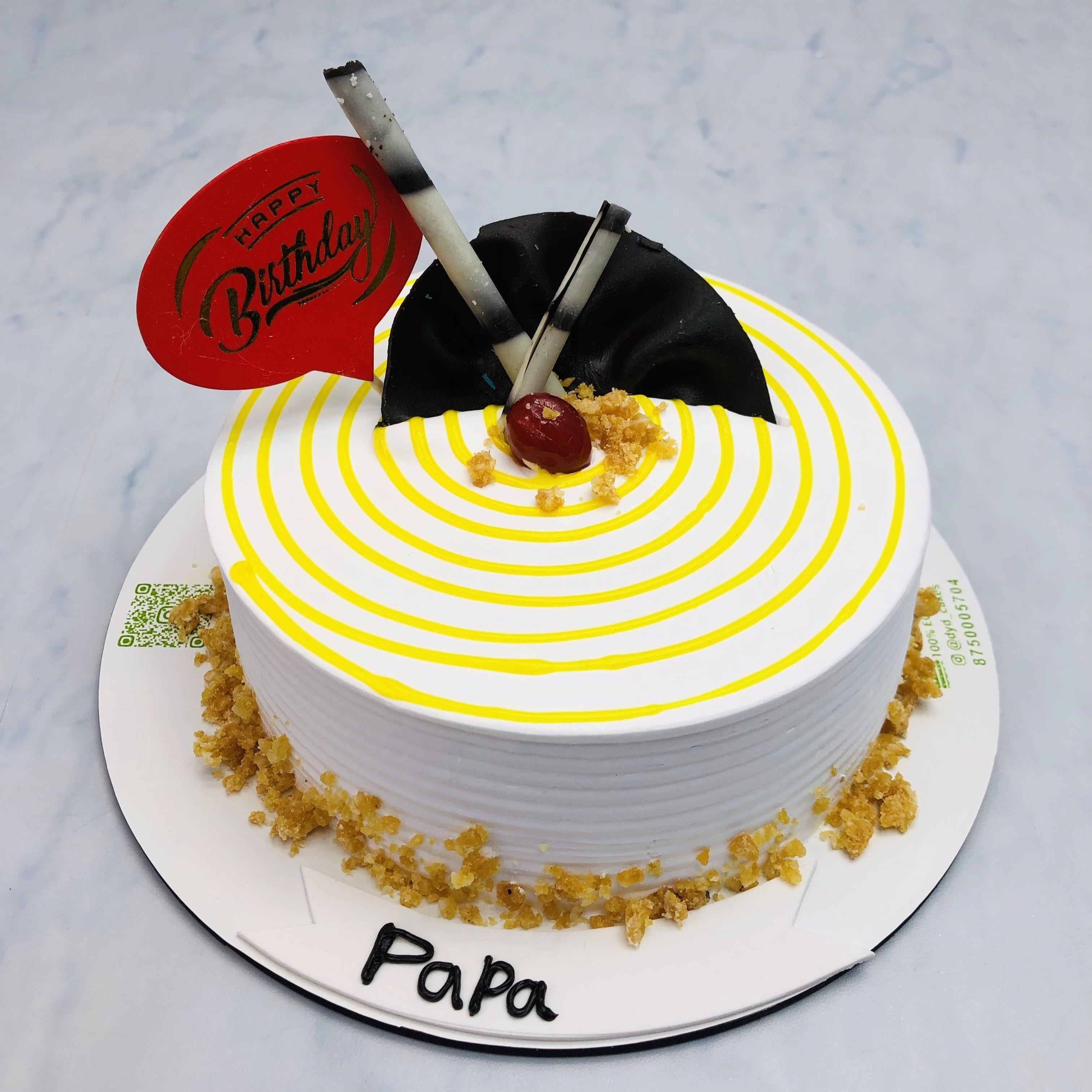 White Yellow Birthday Cake