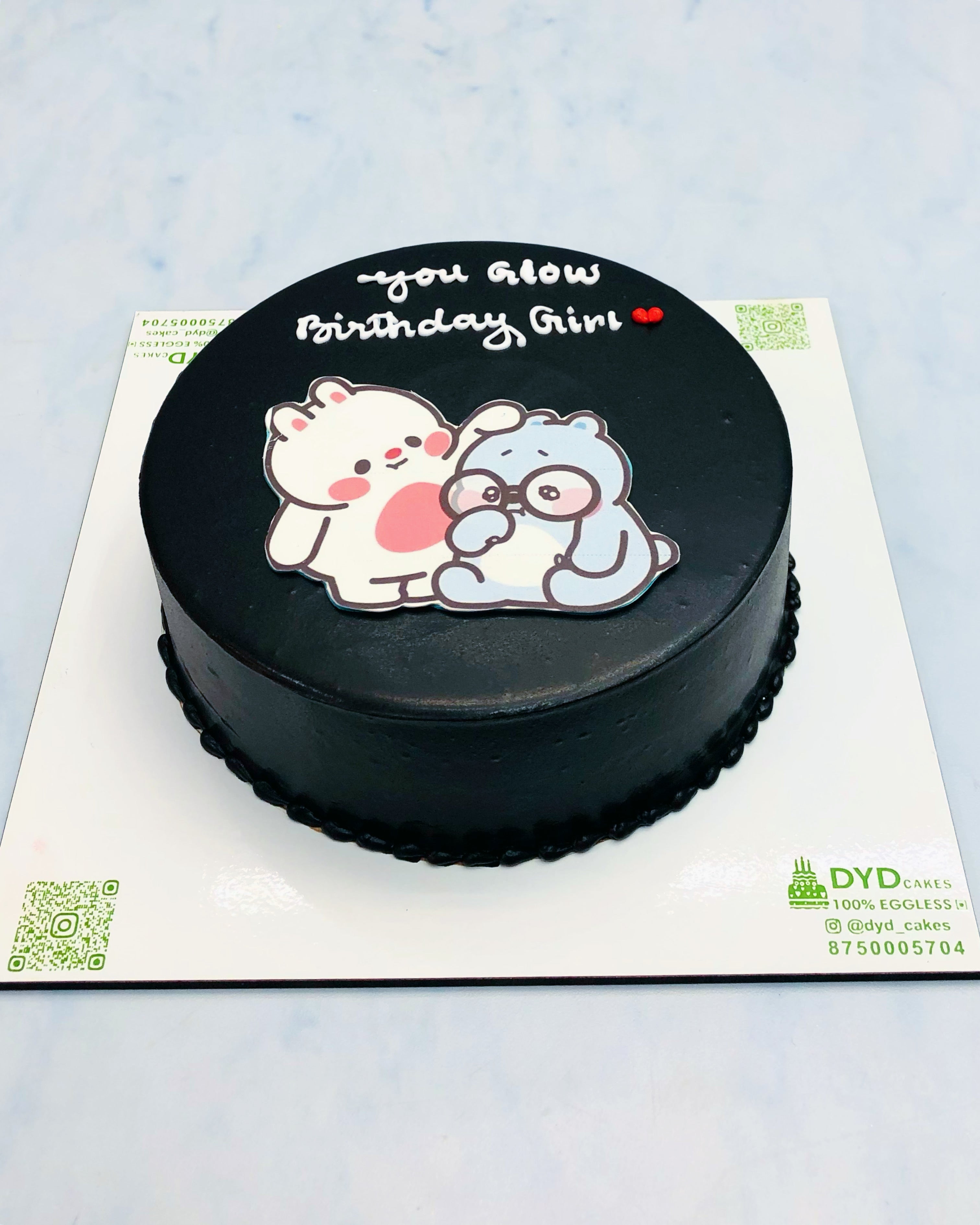 Bubu Dudu Matt Black Birthday Cake