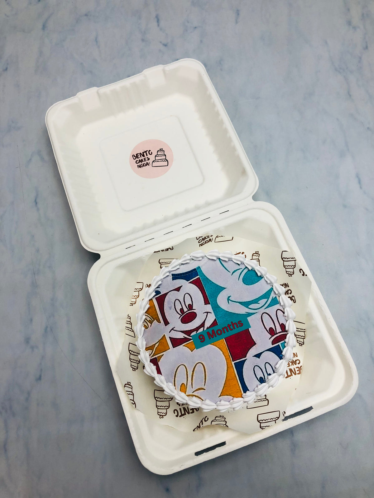 Micky Mouse Theme Fire Bento Cake