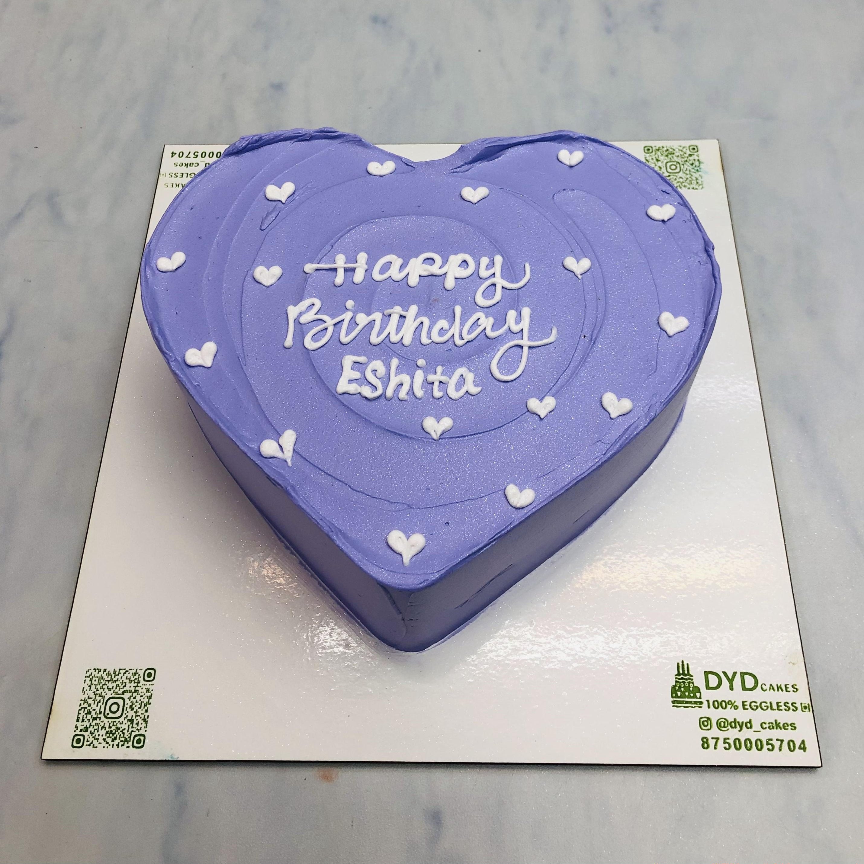 Purple Heart Shape Cake