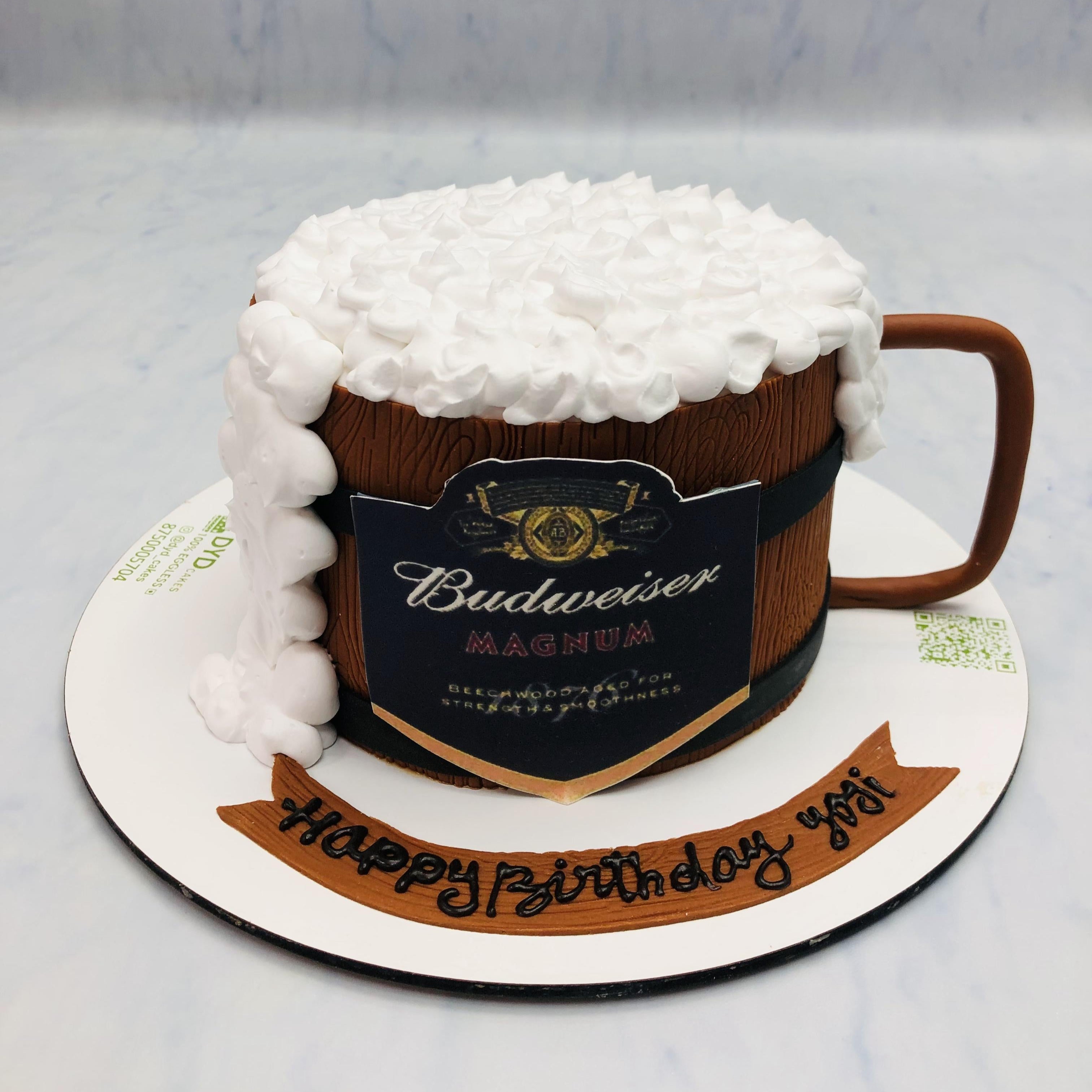 Budweiser Theme Brown Cake