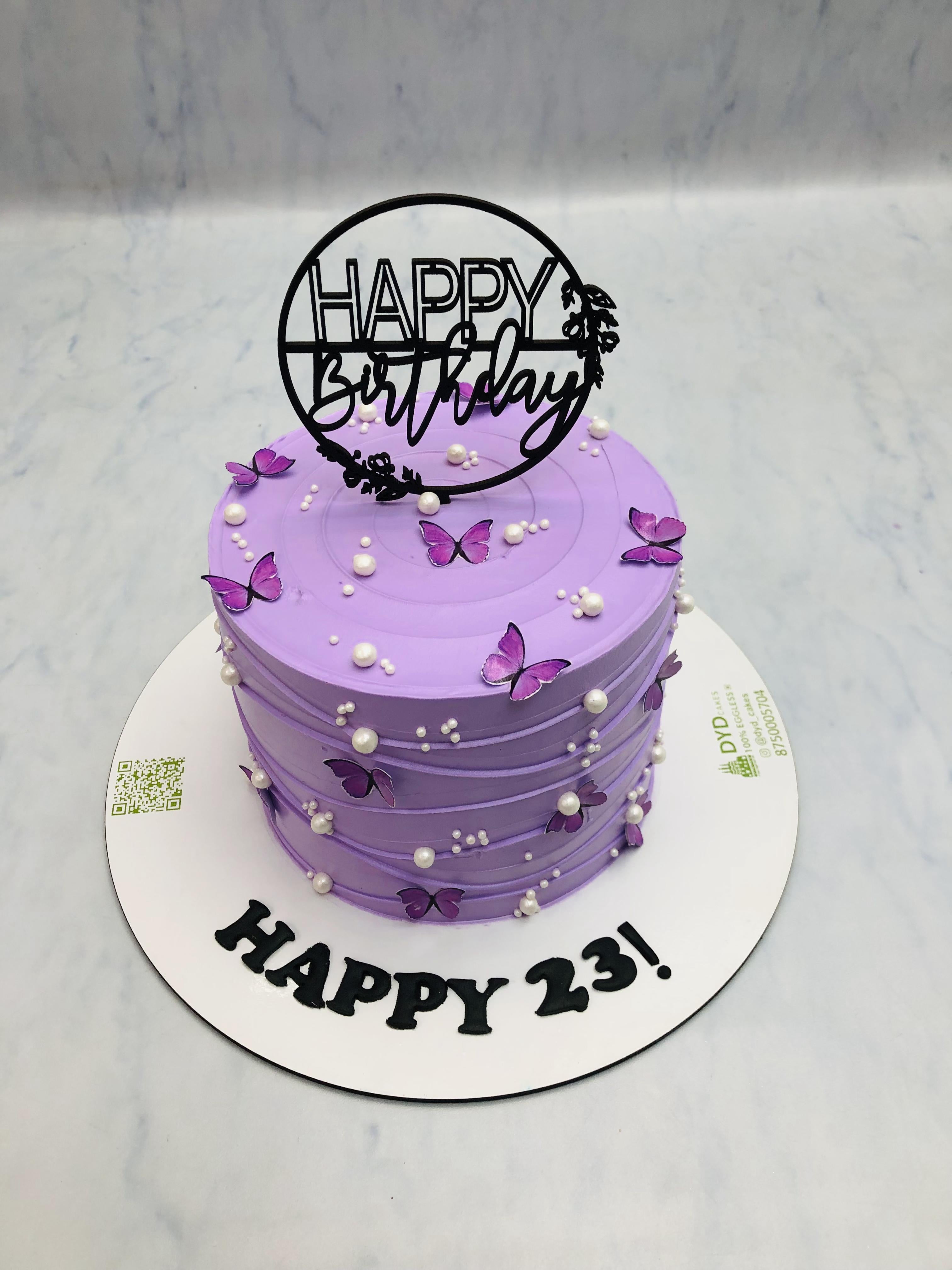Aesthetic Purple Butterfly Cake