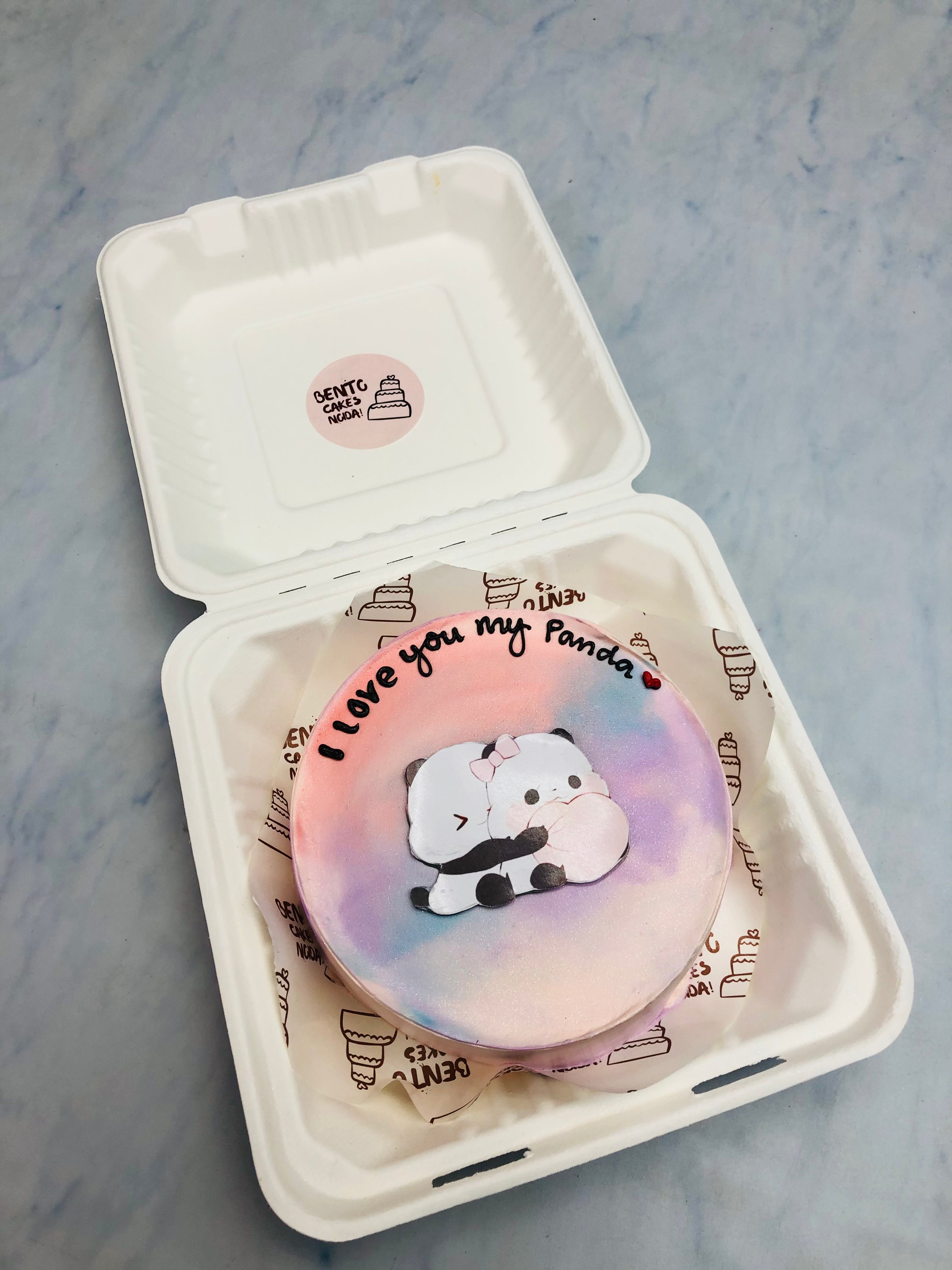 Panda Theme Aesthetic Bento Cake