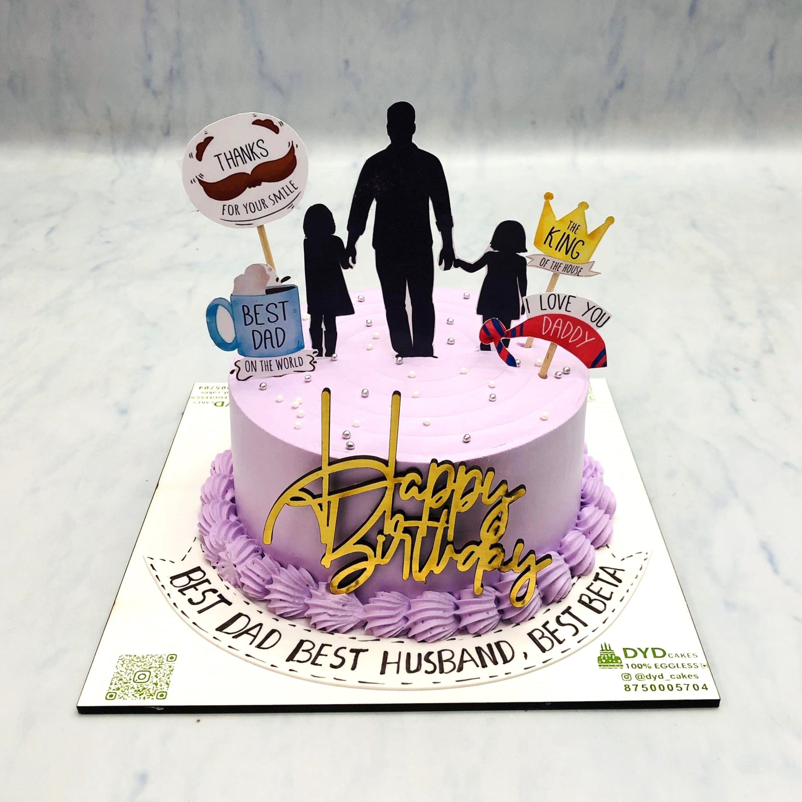 Best Daddy Husband Light Pink Cake