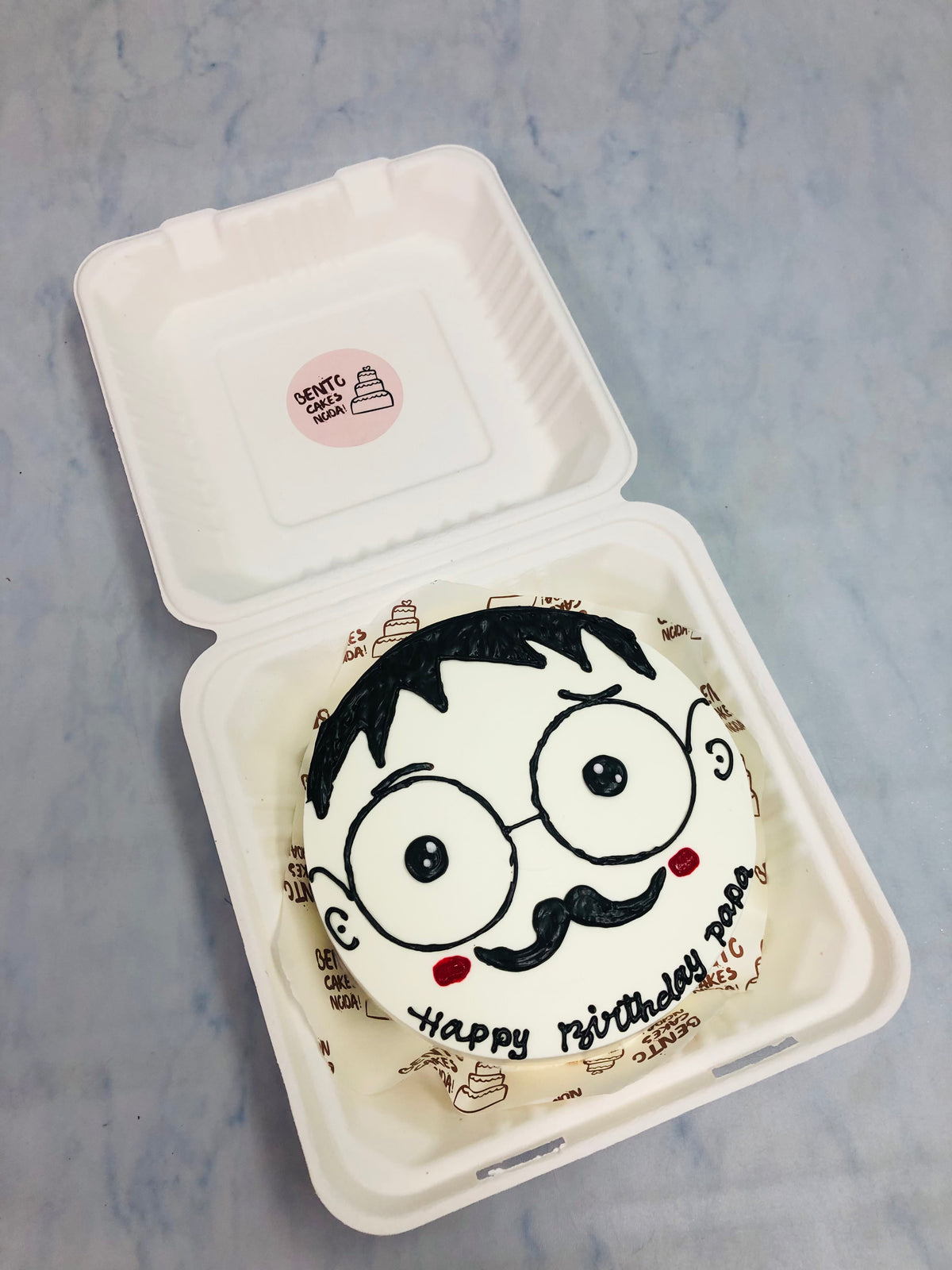 Men's Face Theme Bento Cake