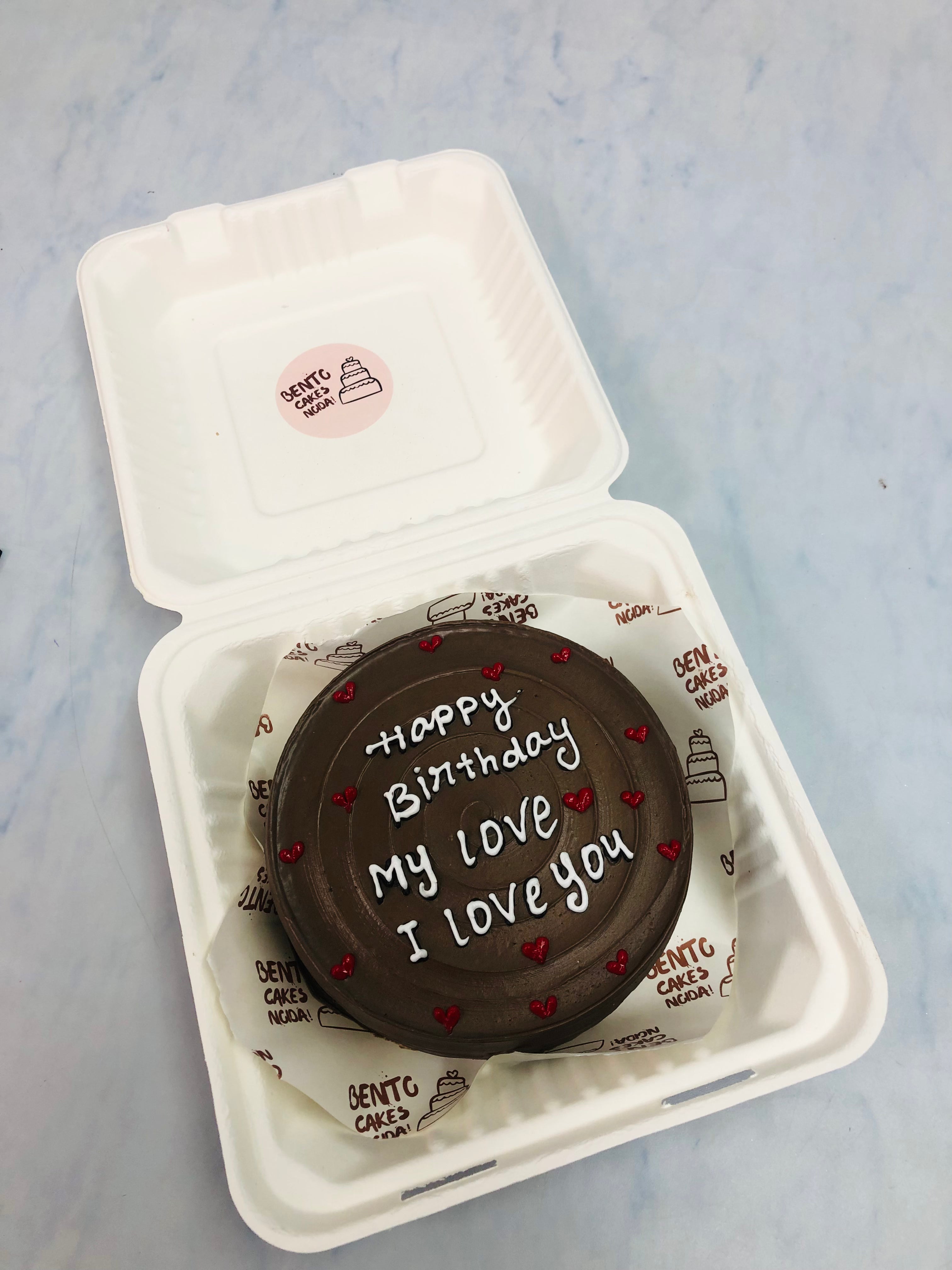 Love Theme Chocolate Bento Cake