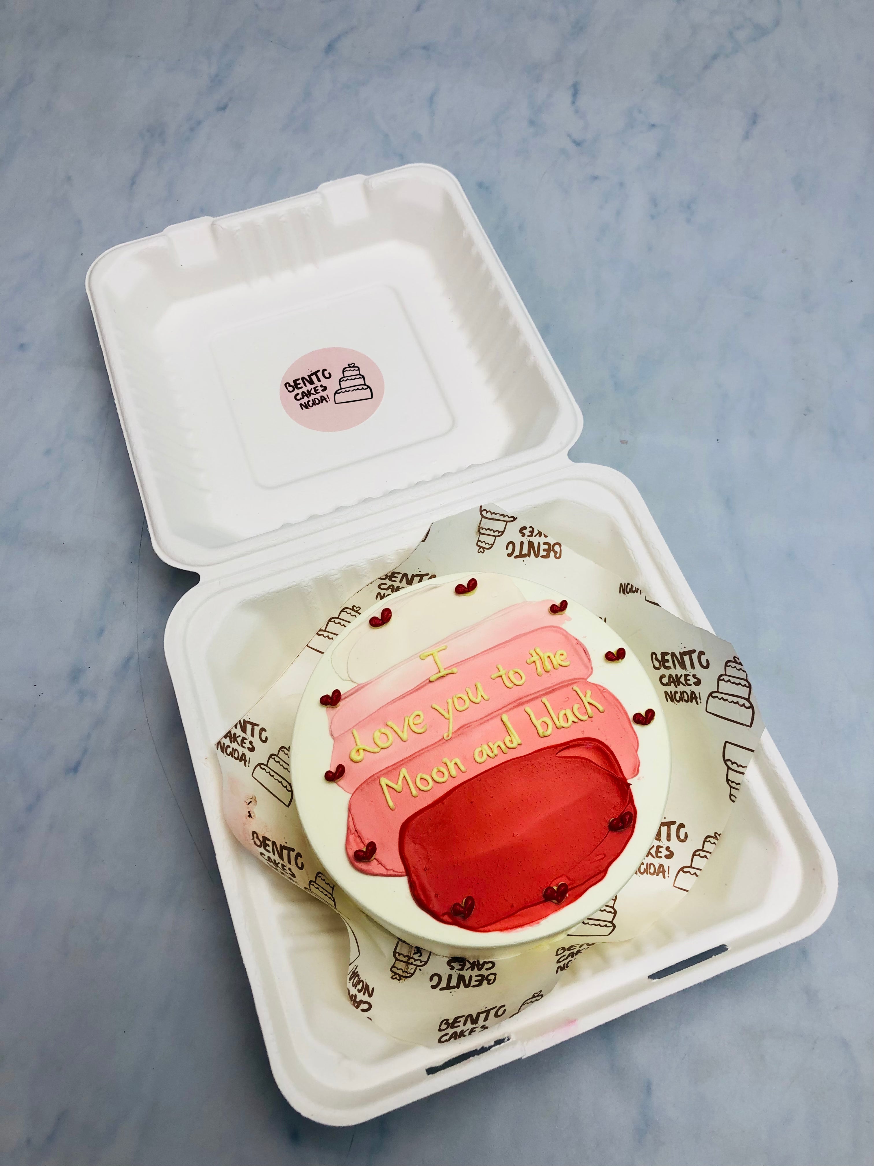 Aesthetic Red White Bento Cake